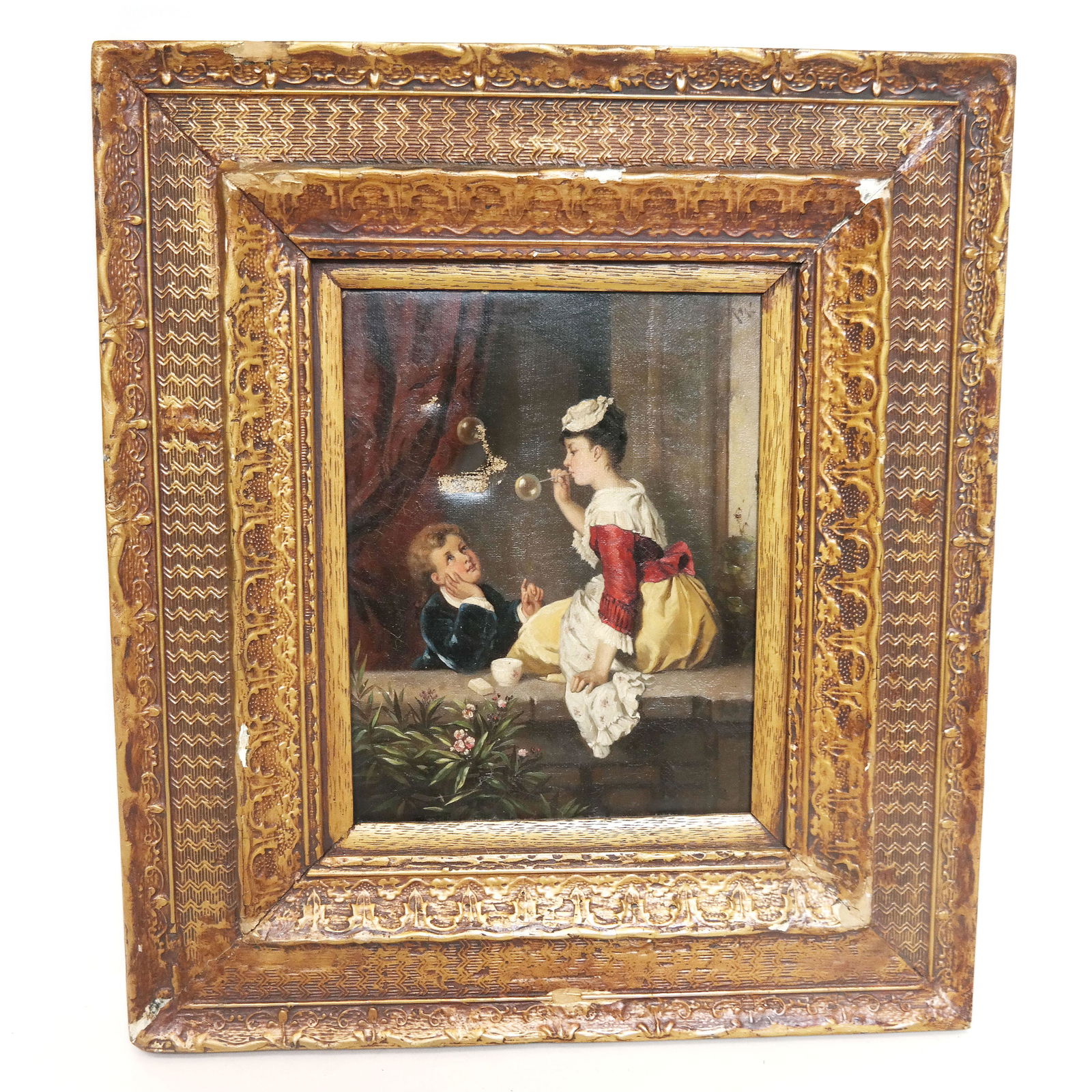 After E. Percy MORAN: "Blowing Bubbles" - O/C (1 of 9)