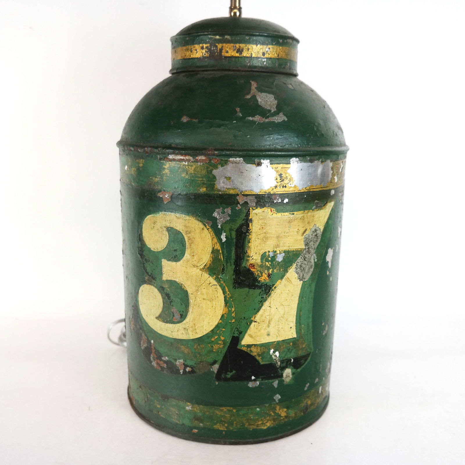 Vintage Painted Tea Bin Lamp (1 of 10)