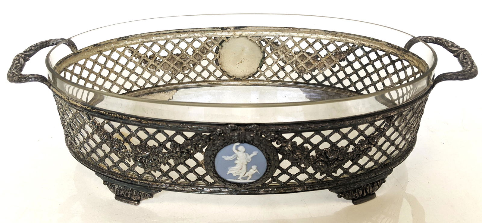 Silverplate & Wedgwood Plaque Centerpiece (1 of 10)