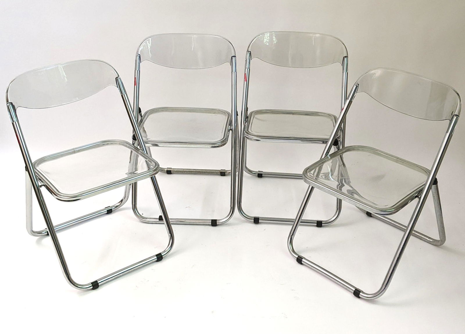 Set of Four Lucite Folding Chairs (1 of 9)