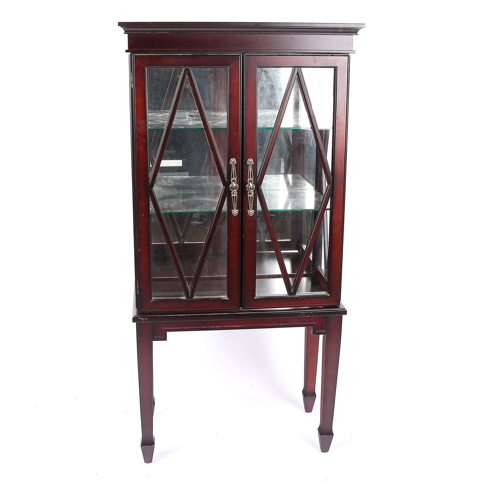 Petite Mahogany Two-Door Vitrine Cabinet (1 of 7)