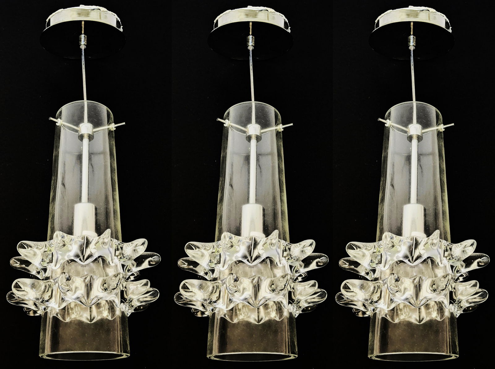 Three Modern Glass Pendant Lights (1 of 18)