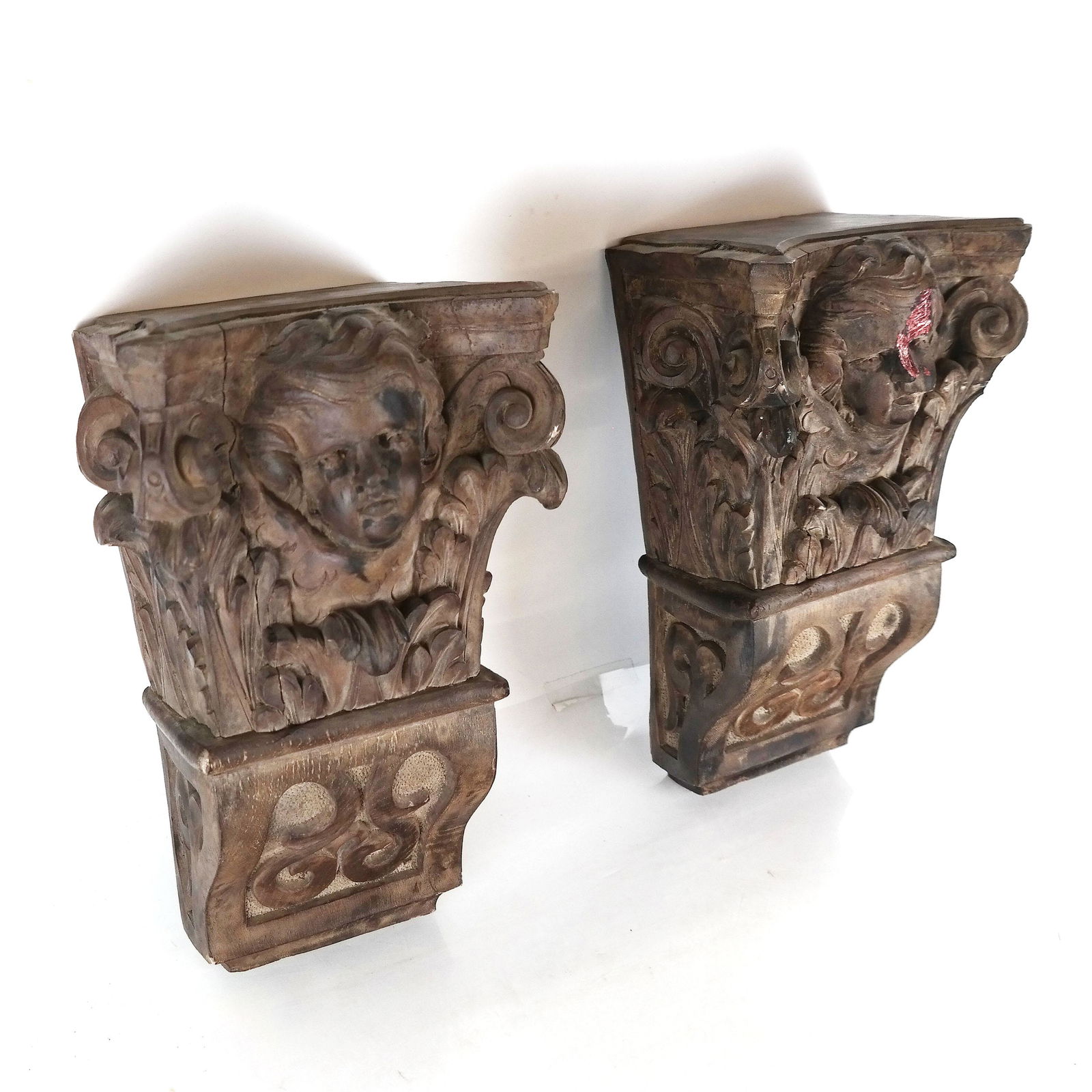 Pair of Italian Cherub Wall Brackets (1 of 14)