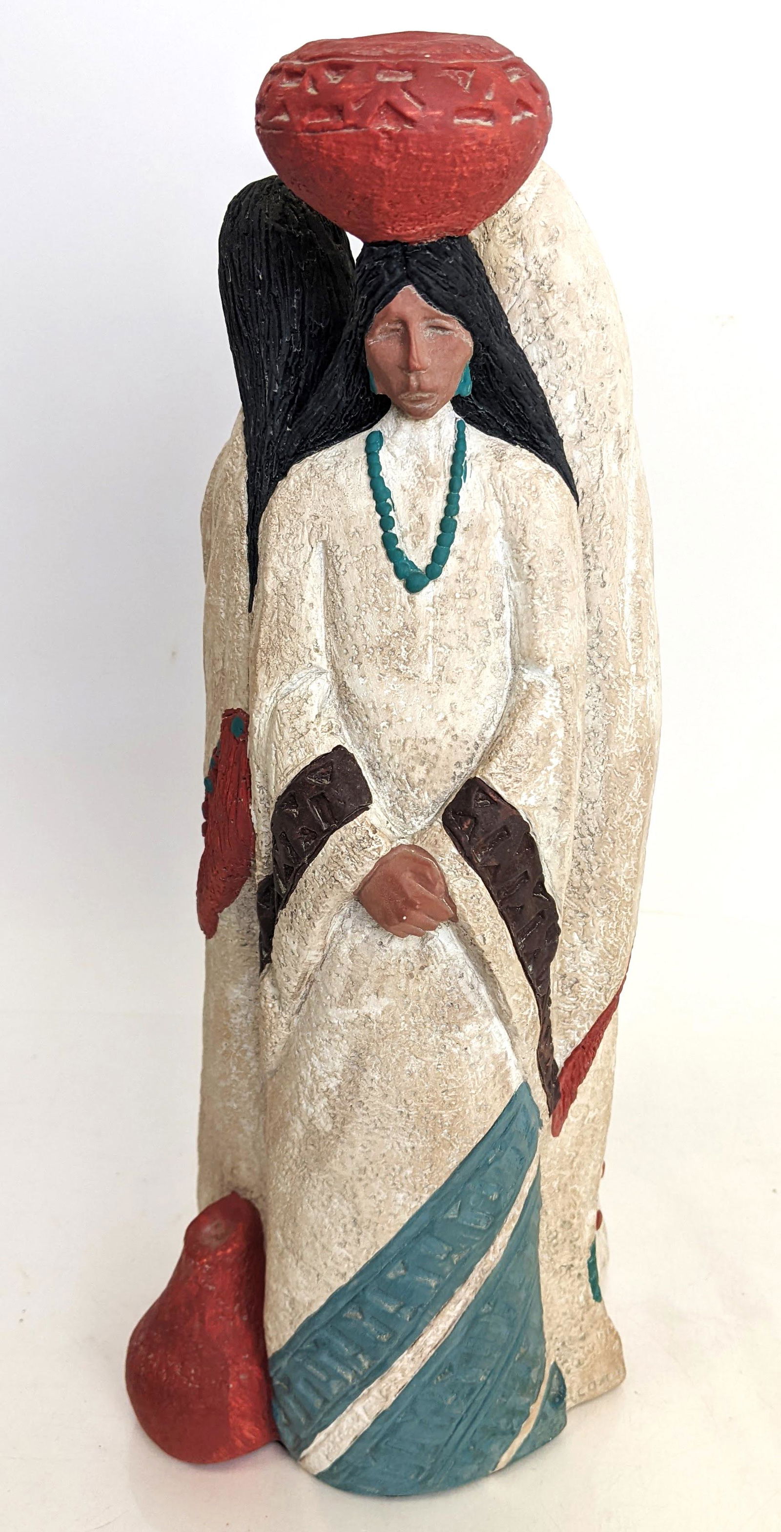 Mexican Chalk Painted Statue (1 of 15)