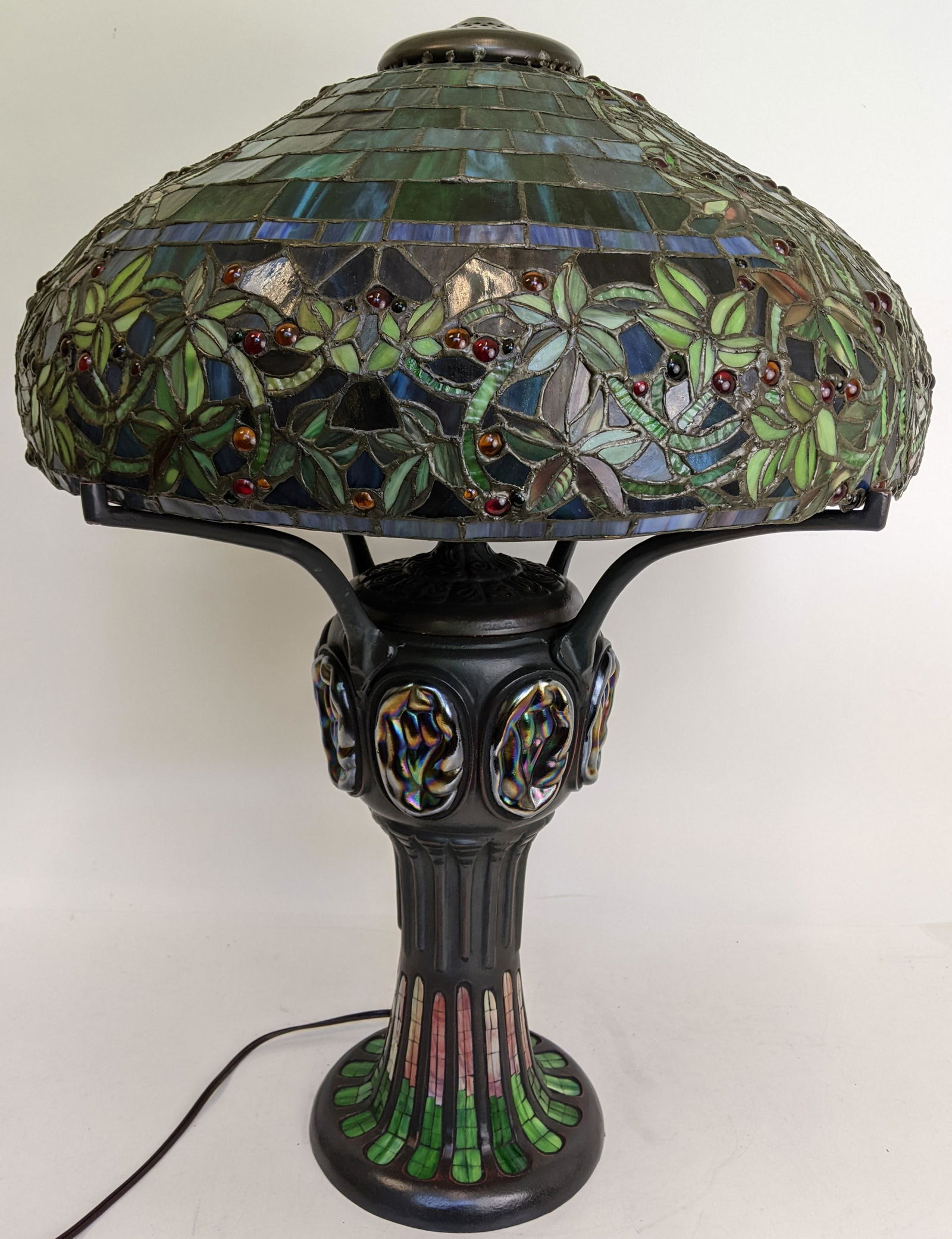 Late 20th C. Tiffany-Style Leaded Lamp (1 of 20)