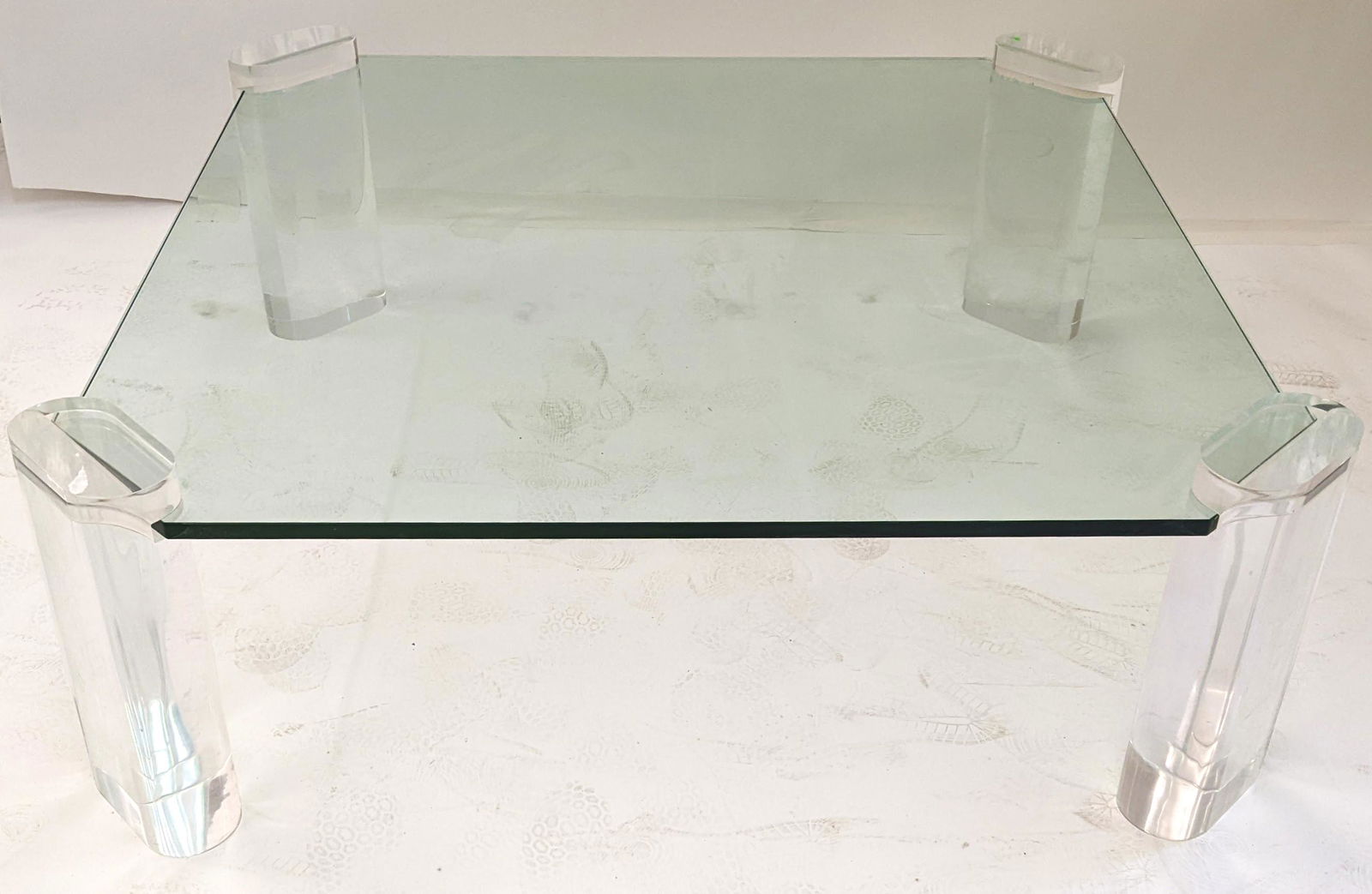 Lucite Glass Top Coffee Table (1 of 8)