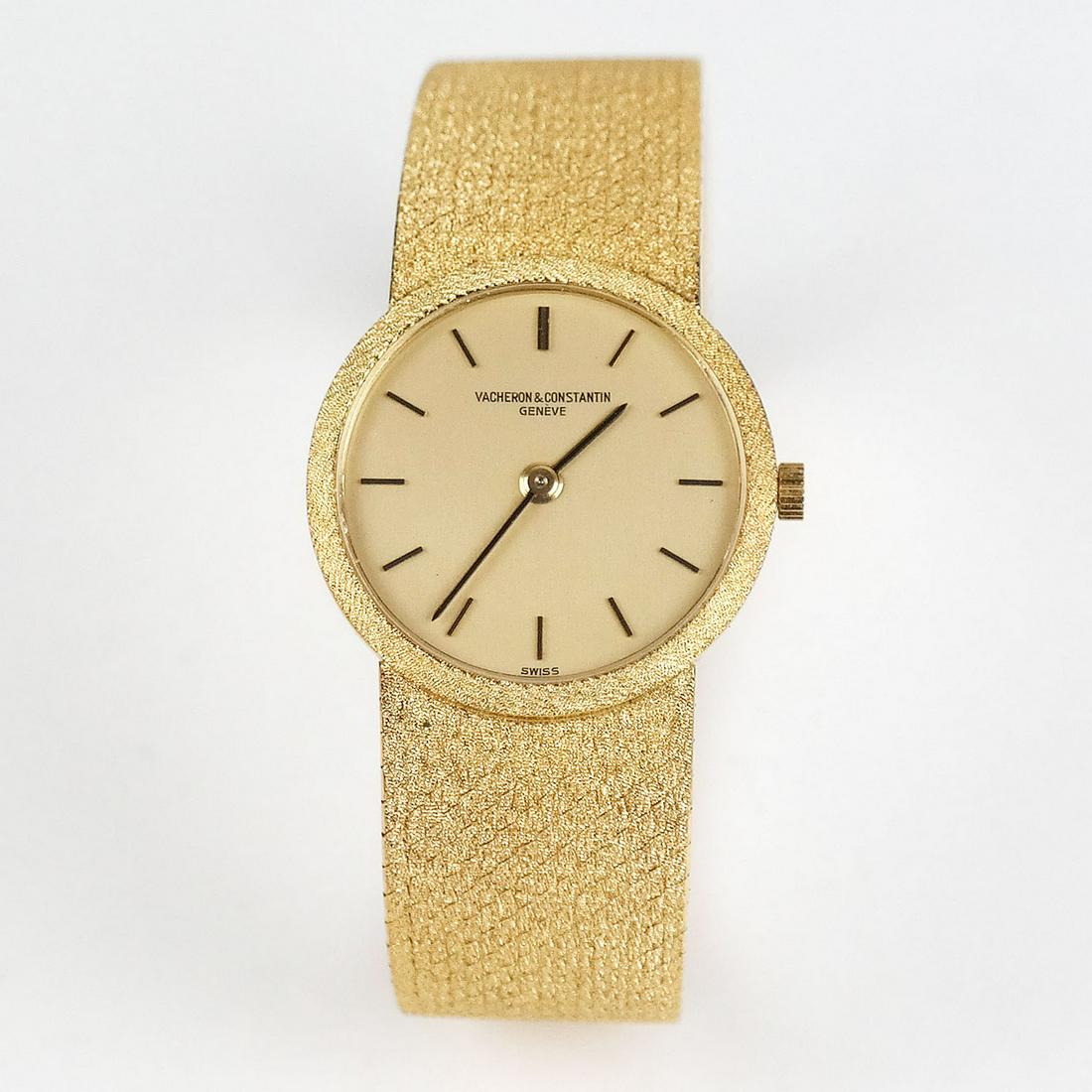 Ladies 18K Yellow Gold Wristwatch: Vacheron Constantin Swiss ladies 18K yellow gold wristwatch, 20th century. 37.1 dwt. inclusive. In good condition; not tested.