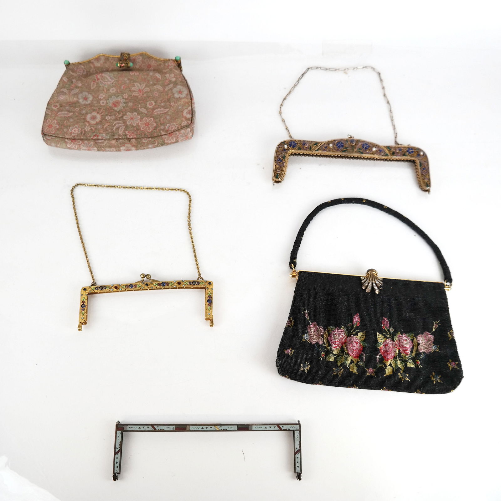 Two Purses & Three Purse Handles - 5 pcs. (1 of 10)