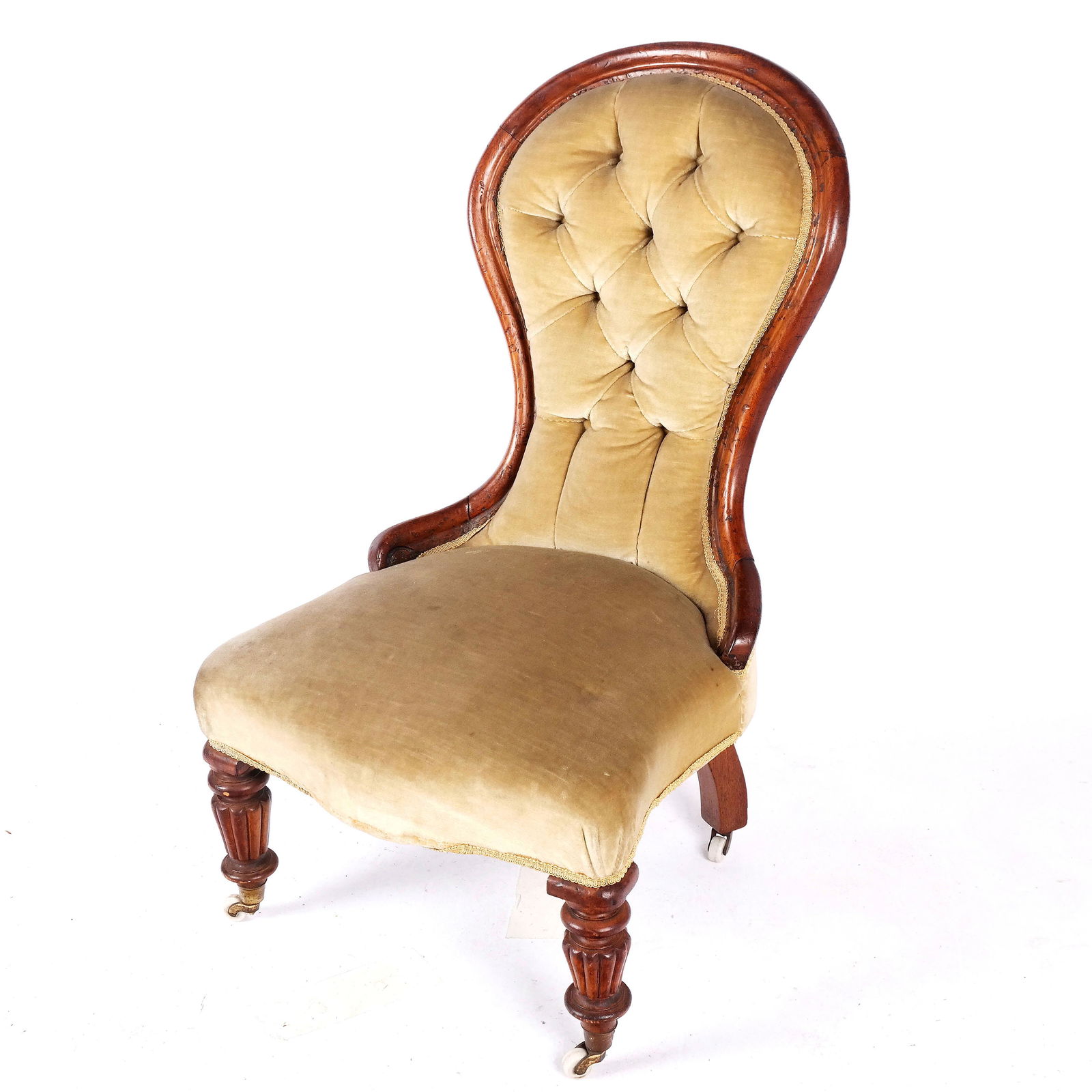 Victorian Mahogany Balloon Back Chair (1 of 8)