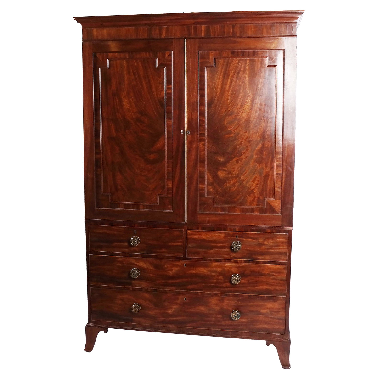 Regency Figured Mahogany Linen Press (1 of 7)