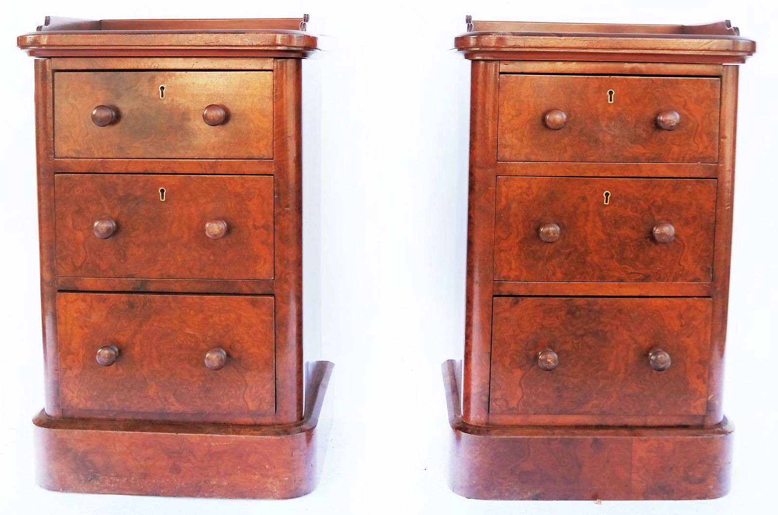 Pair of Burr Walnut Bedside Tables (1 of 9)