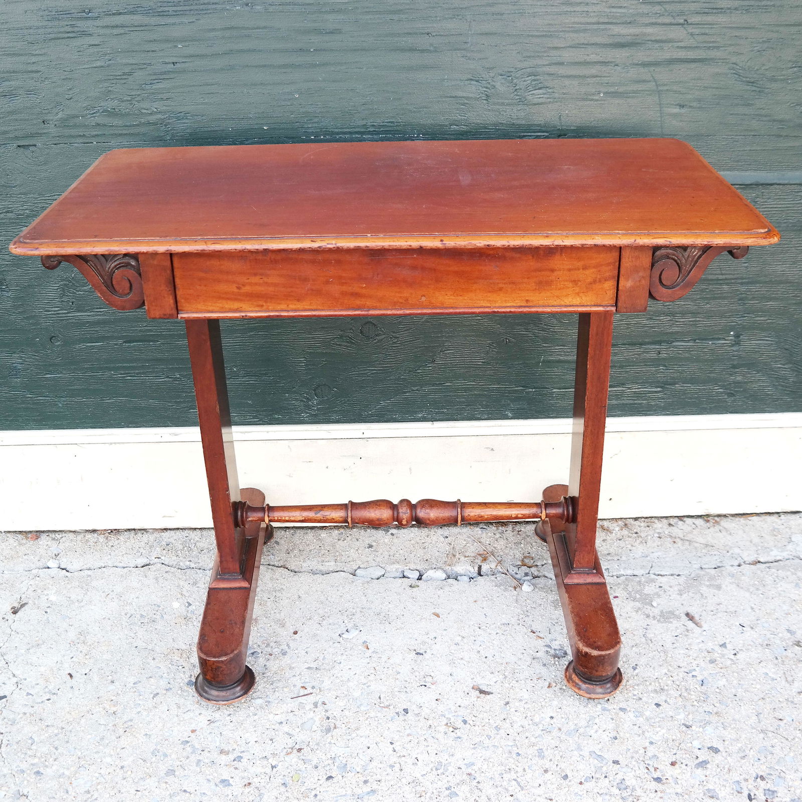 Regency Walnut Single Drawer Table (1 of 10)