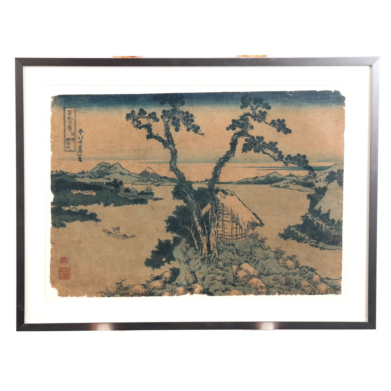 Framed Japanese Landscape Woodcut Print (1 of 7)