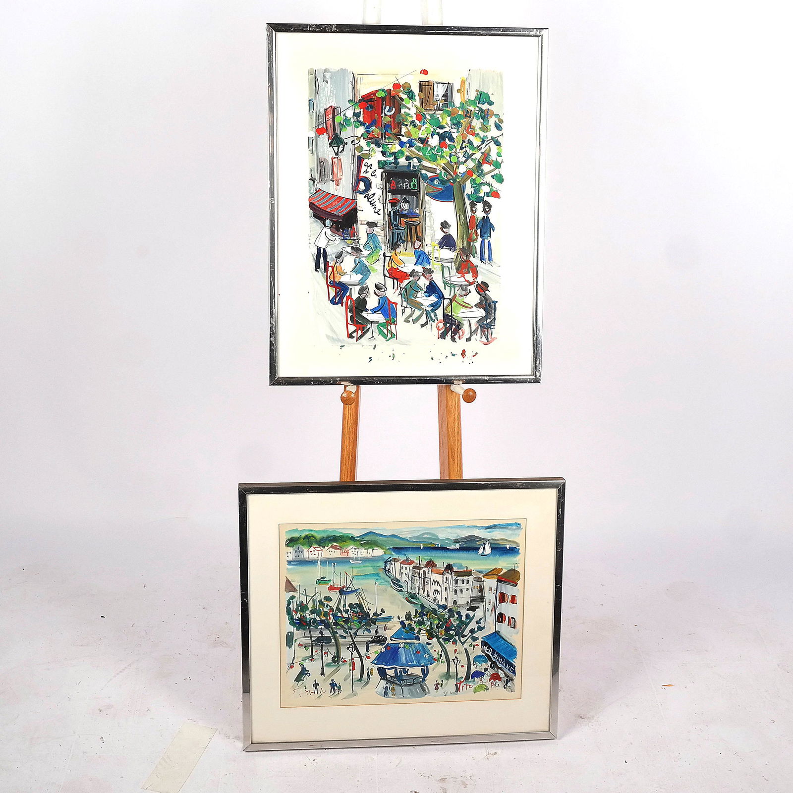 Park Scene & Cafe Scene - Two Watercolors (1 of 10)