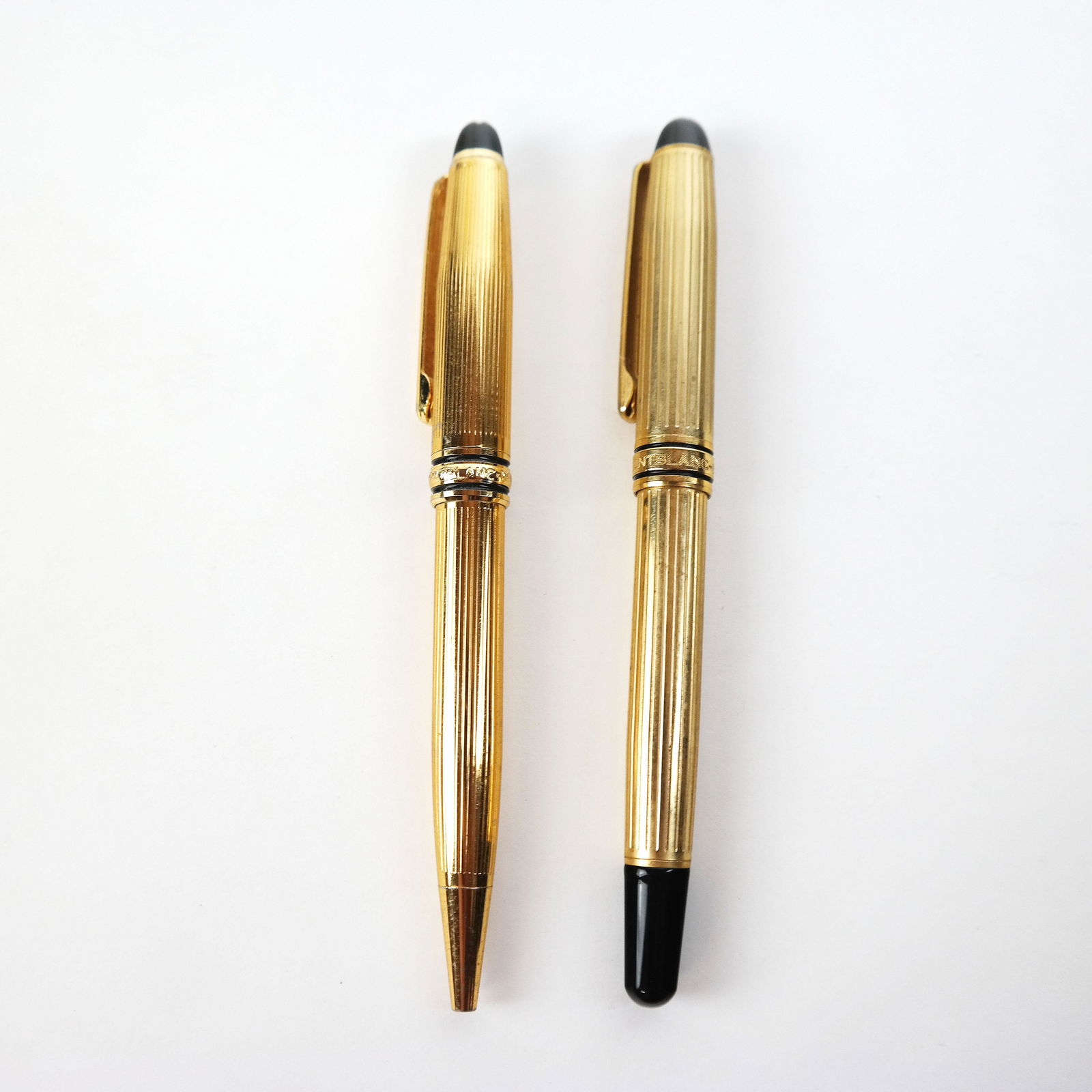 Two Mont Blanc Gold Plated Ball Point Pens (1 of 12)