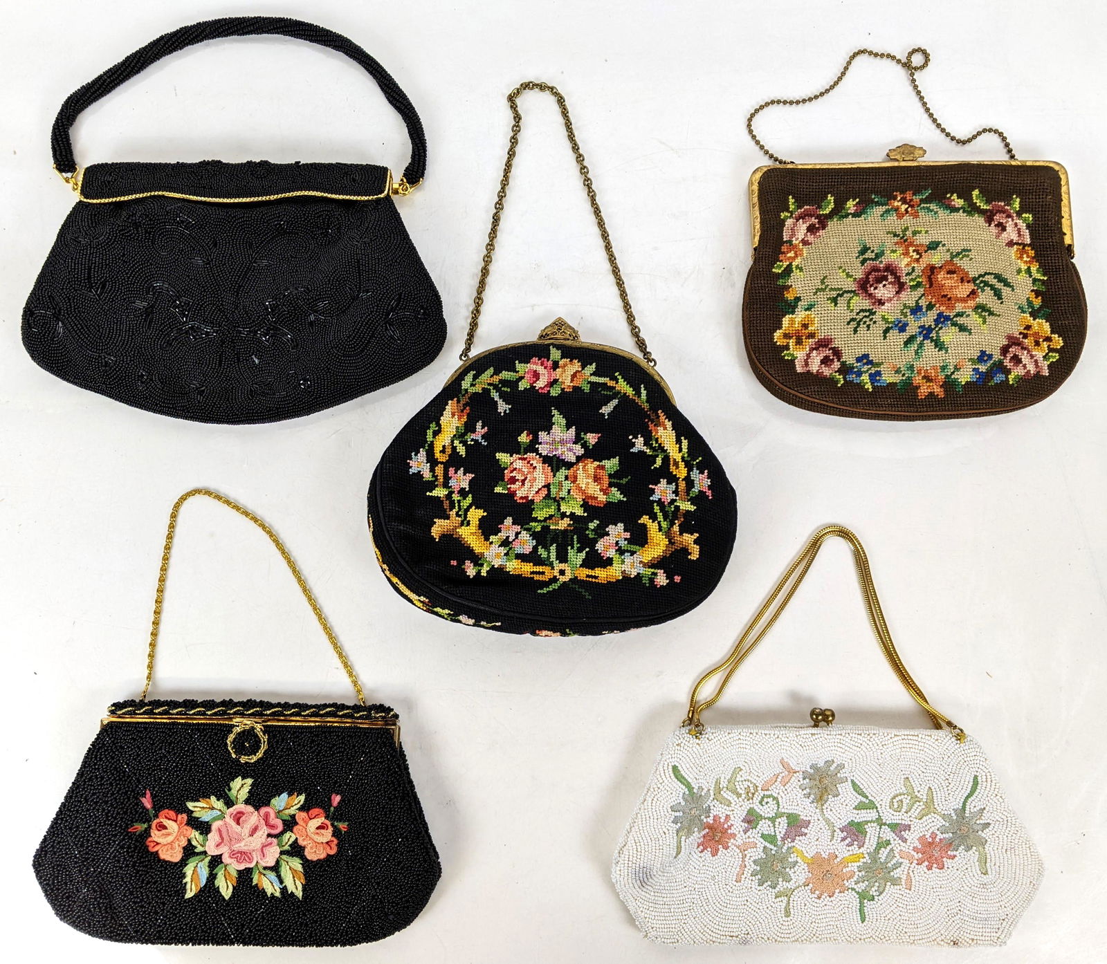 Five (5) Vintage Needlepoint Handbags (1 of 16)