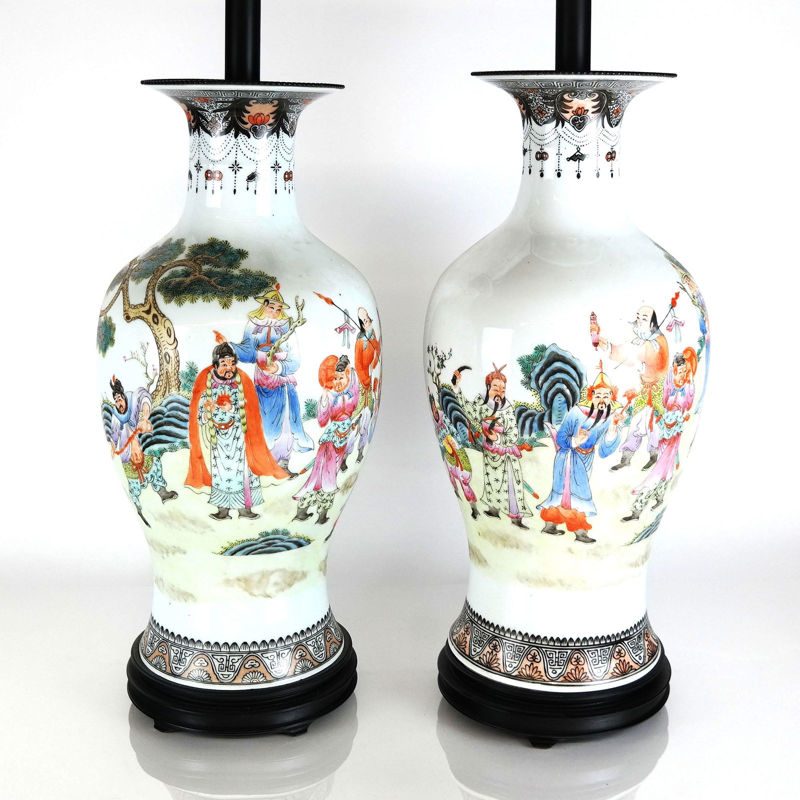Pair of Chinese Porcelain Vase Lamps (1 of 11)