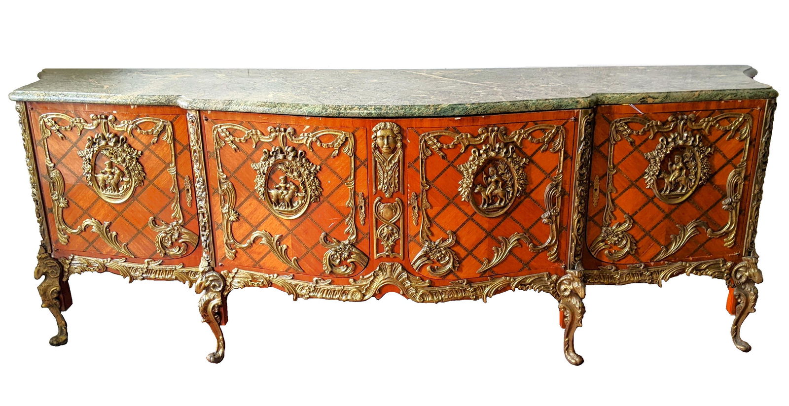 Palatial French Style Marble Top Sideboard Buffet (1 of 13)