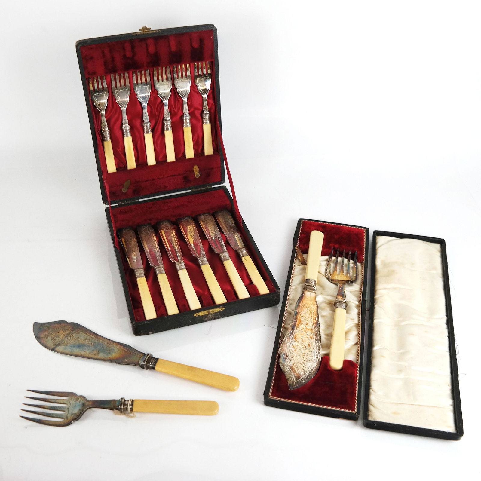 Three Antique English Fish Sets (1 of 9)