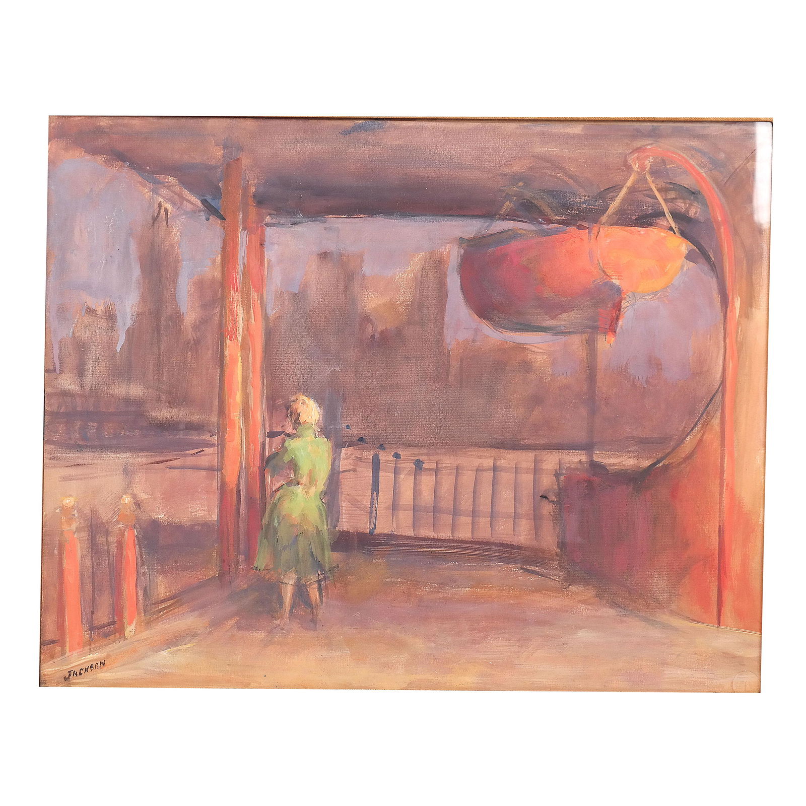 Lee JACKSON: Woman in Green - Casein Paint (1 of 9)