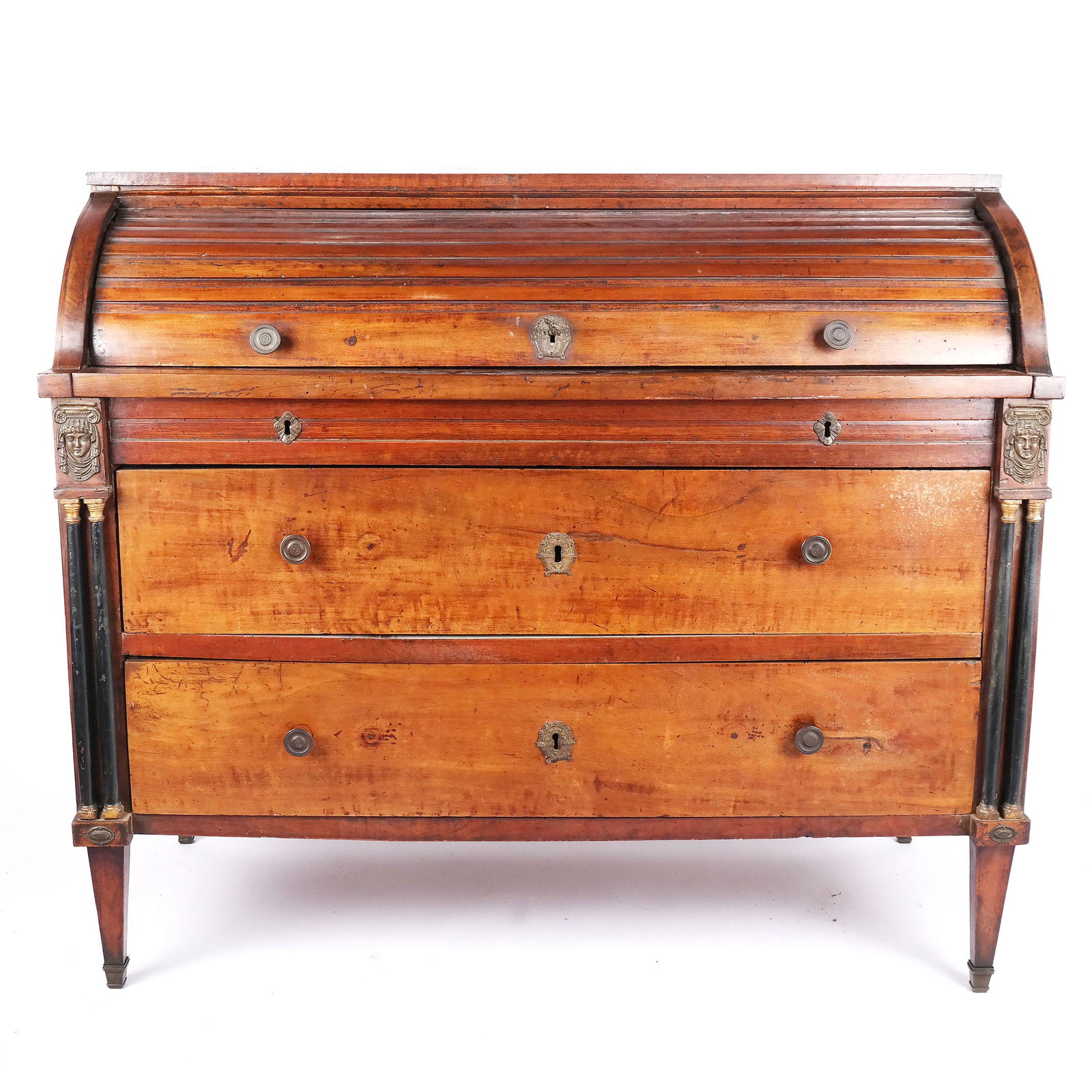 Antique Continental Cylinder Roll Desk (1 of 10)