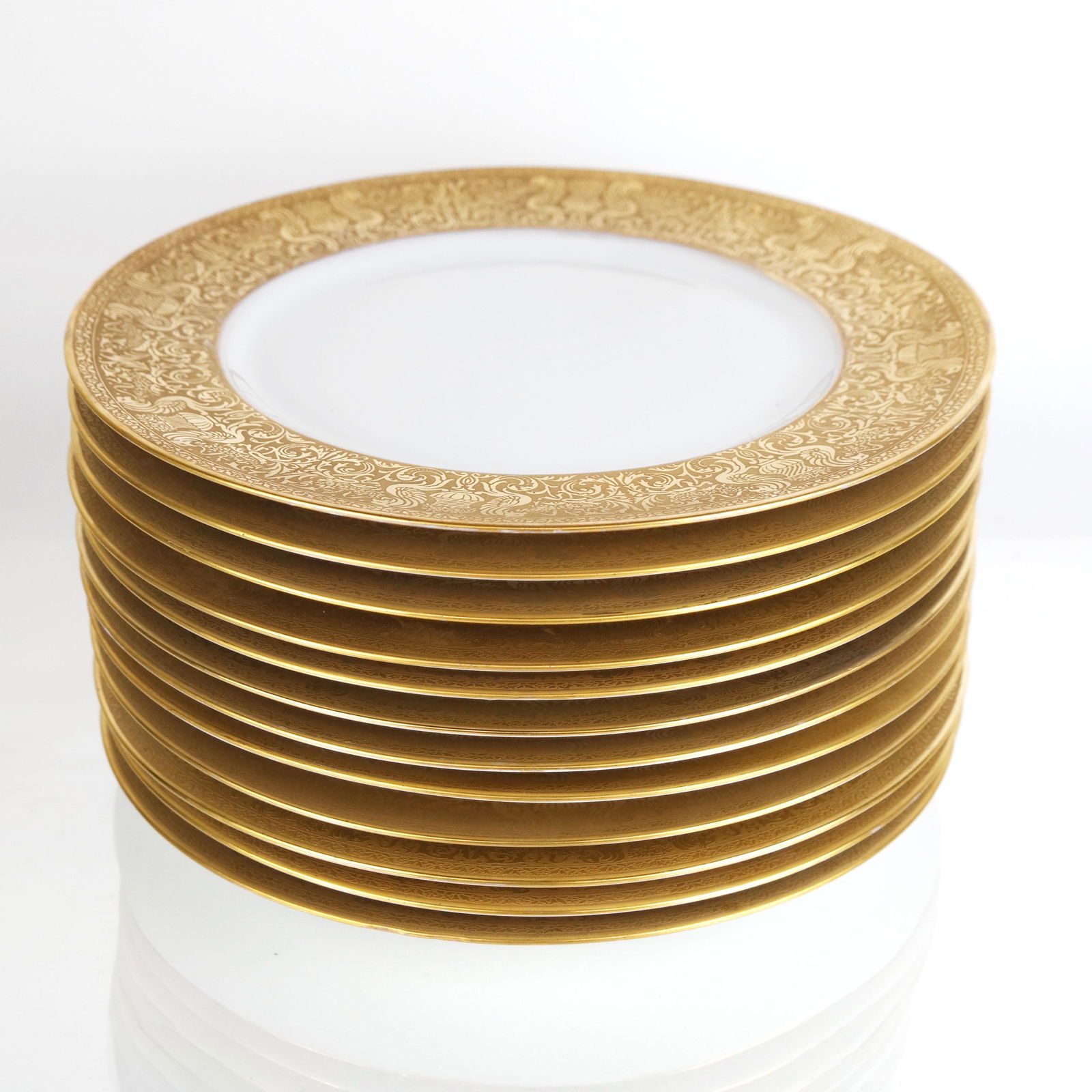 12 Bavarian Gold Rim Plates (1 of 6)