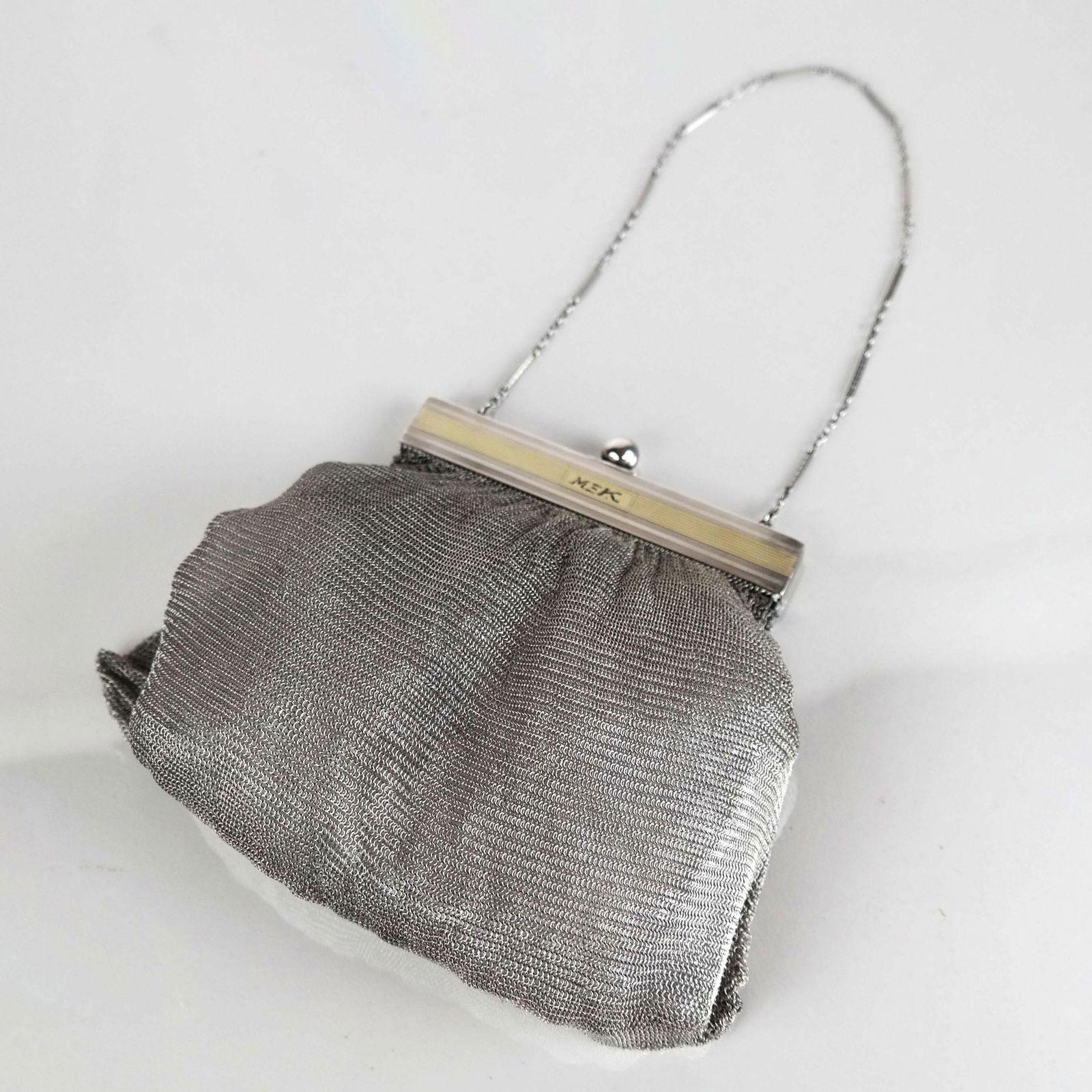Art Deco Sterling Silver & Gold Mesh Purse (1 of 9)