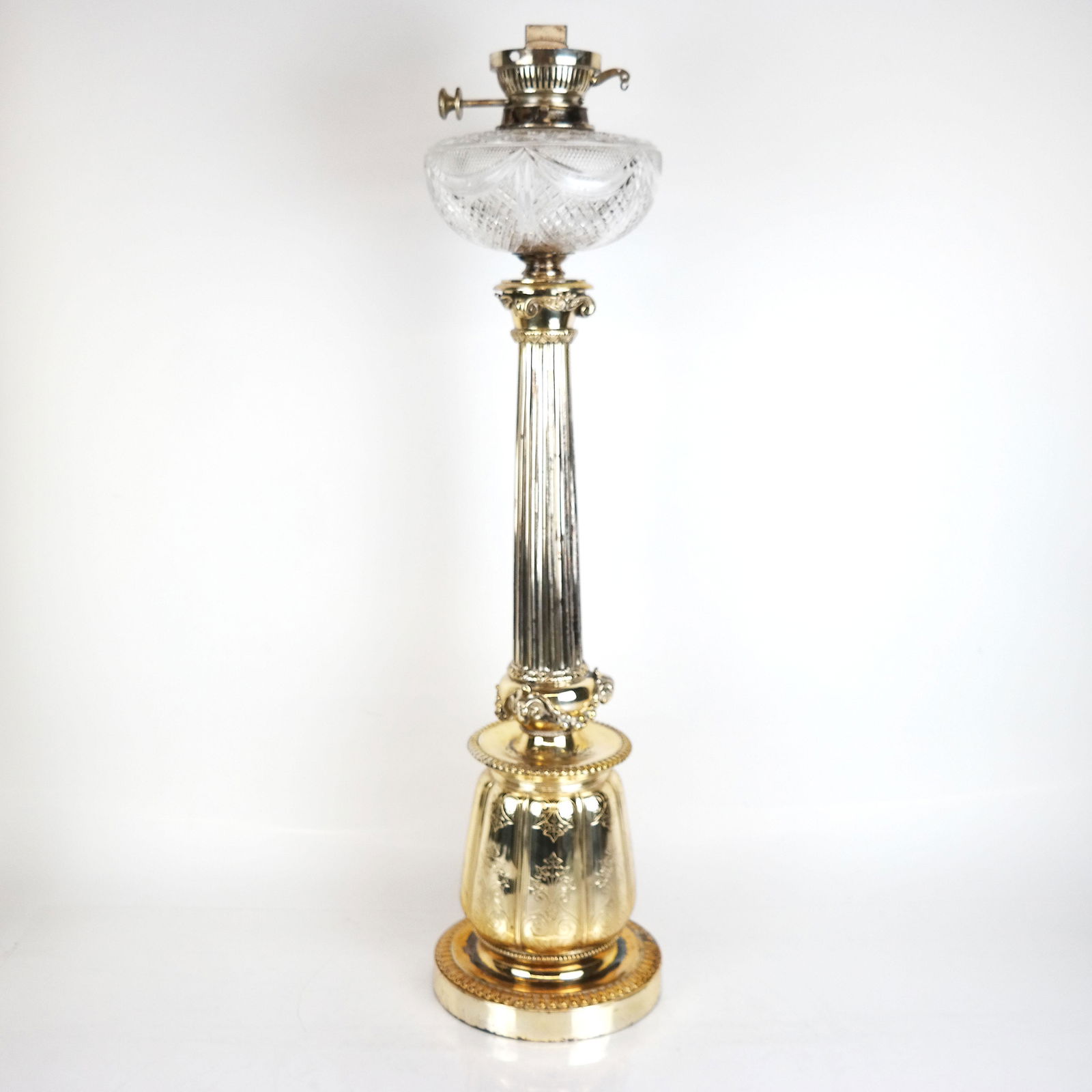 English Silver Plate Tall Oil Lamp (1 of 11)