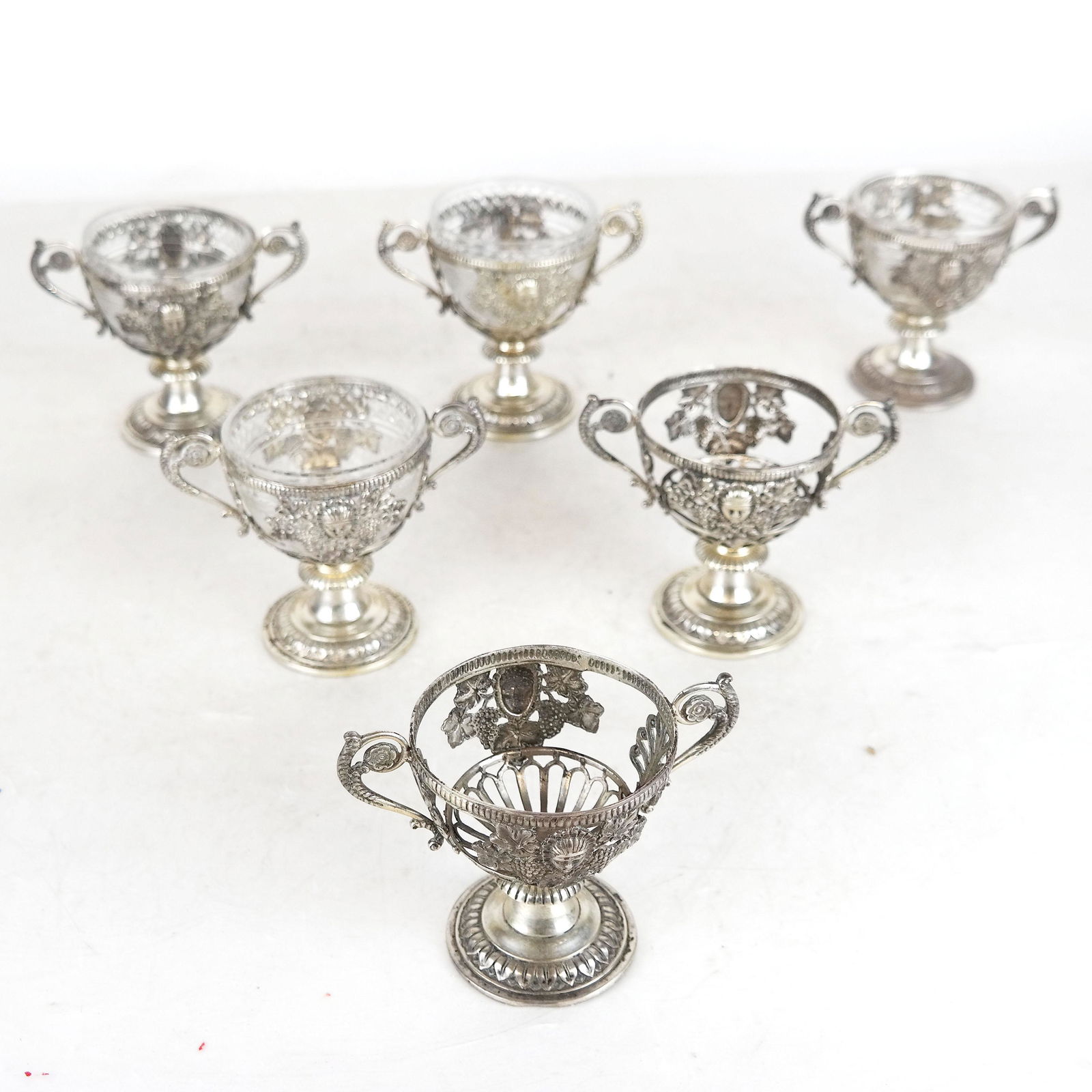 Set of 6 Antique Continental Silver Tazzas (Cups) (1 of 9)