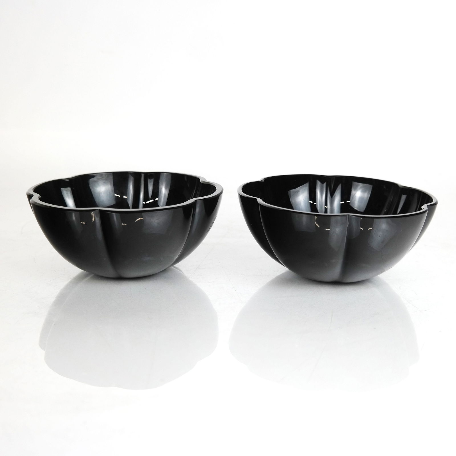 Two Baccarat Black Glass Bowls (1 of 9)