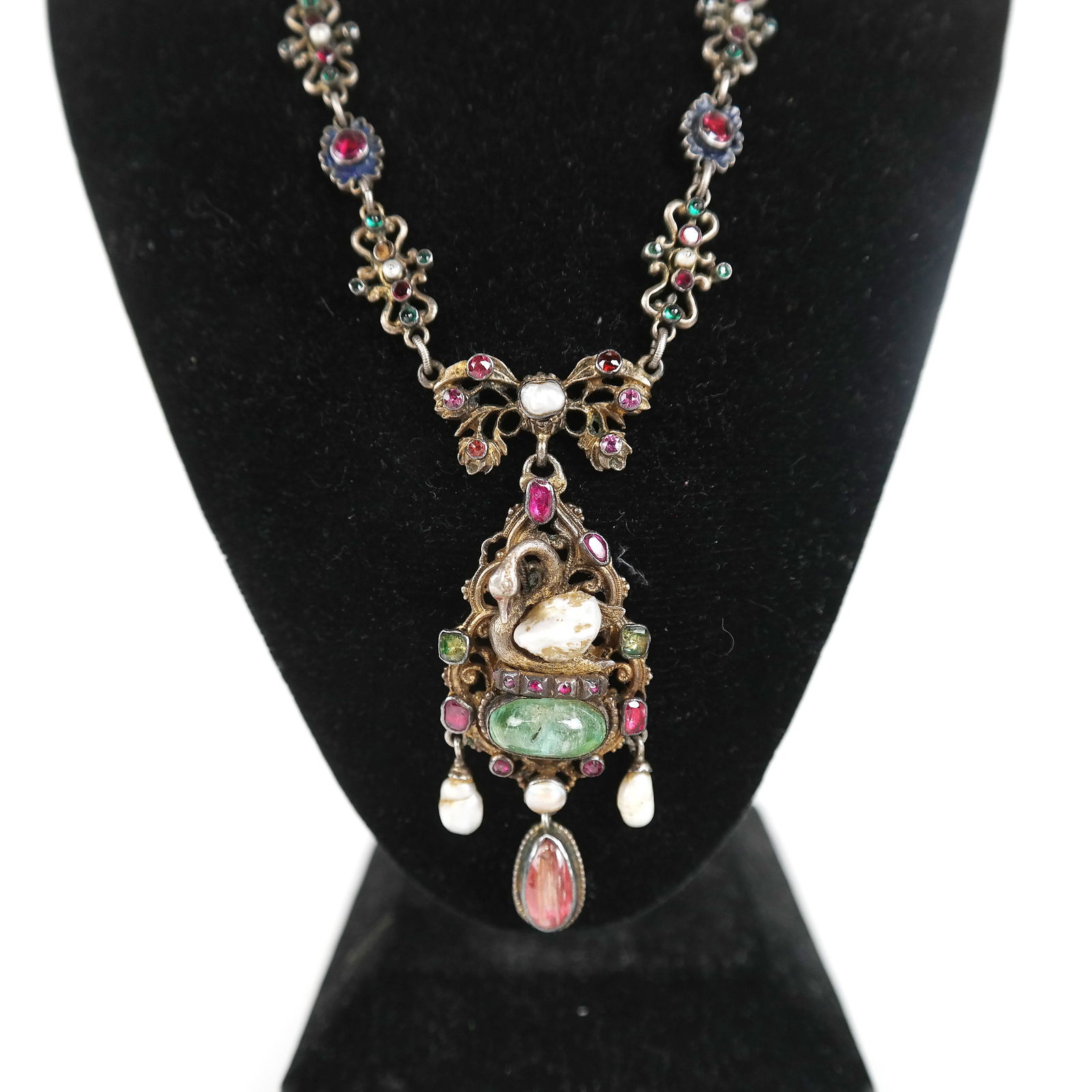 18th/19th C. Pearl Swan Pendant Necklace (1 of 10)