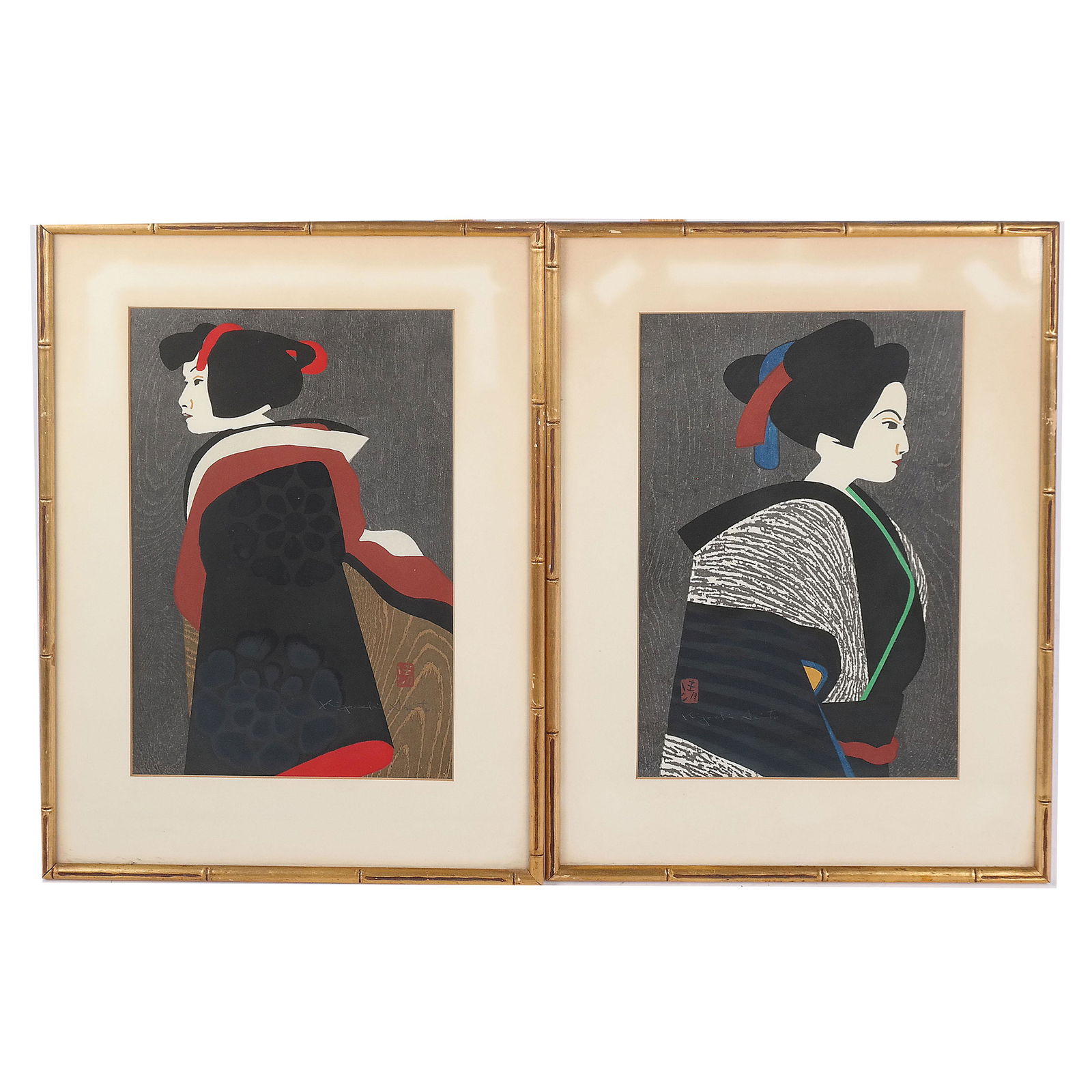 Kiyoshi SAITO: Pair of Woodblock Prints (1 of 12)