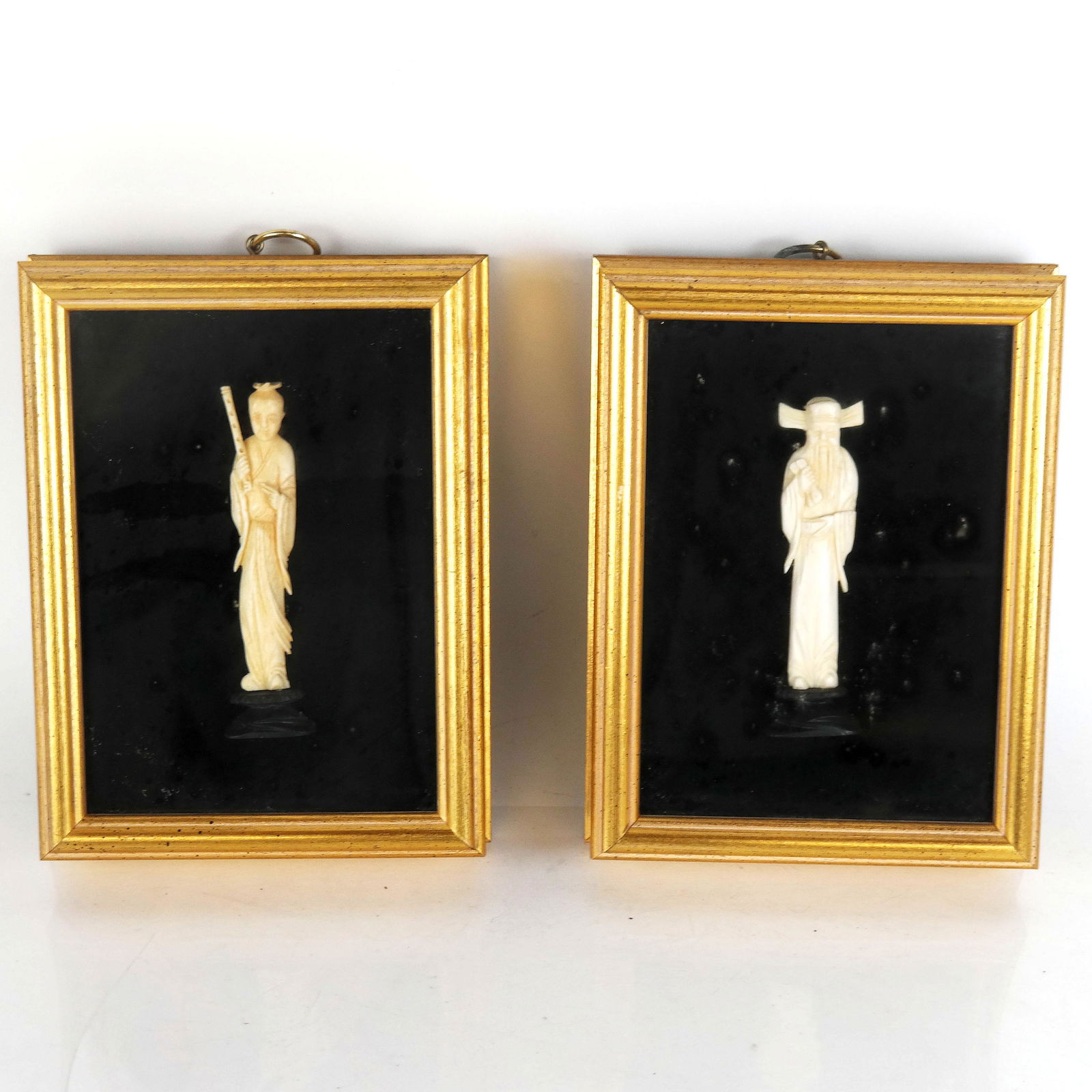 Pair of Chinese Figures in Frames (1 of 6)