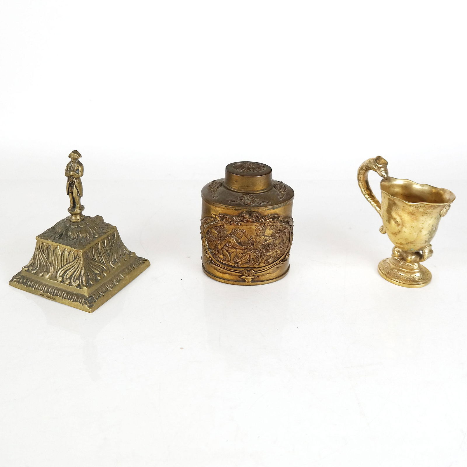 Lot of Three Items - Inkwell, Canister, & Creamer (1 of 9)