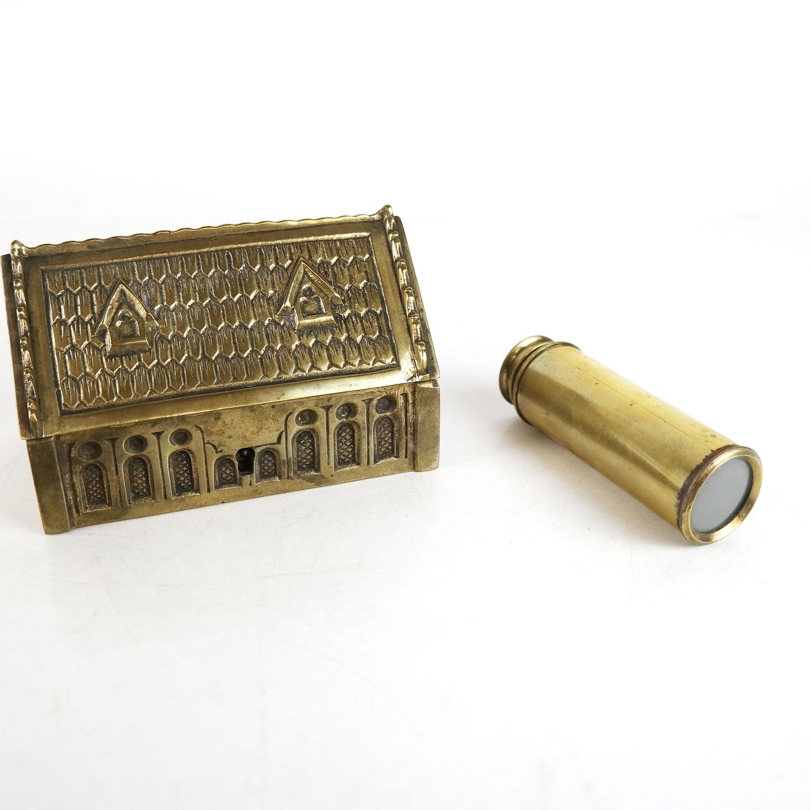 Bronze House Form Box & Telescope (1 of 12)