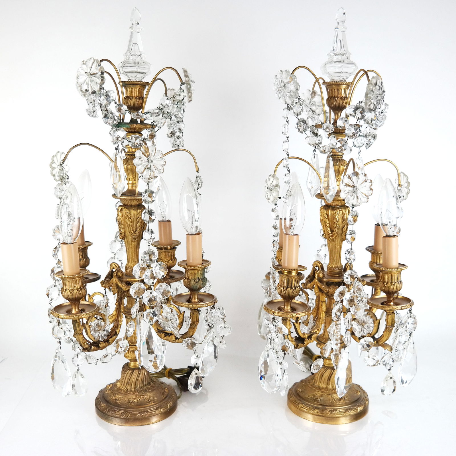 Pair of Antique Four Light Bronze Girandoles (1 of 13)