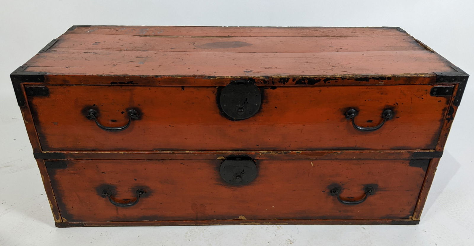 Antique Chinese Red Lacquered Chest (1 of 10)