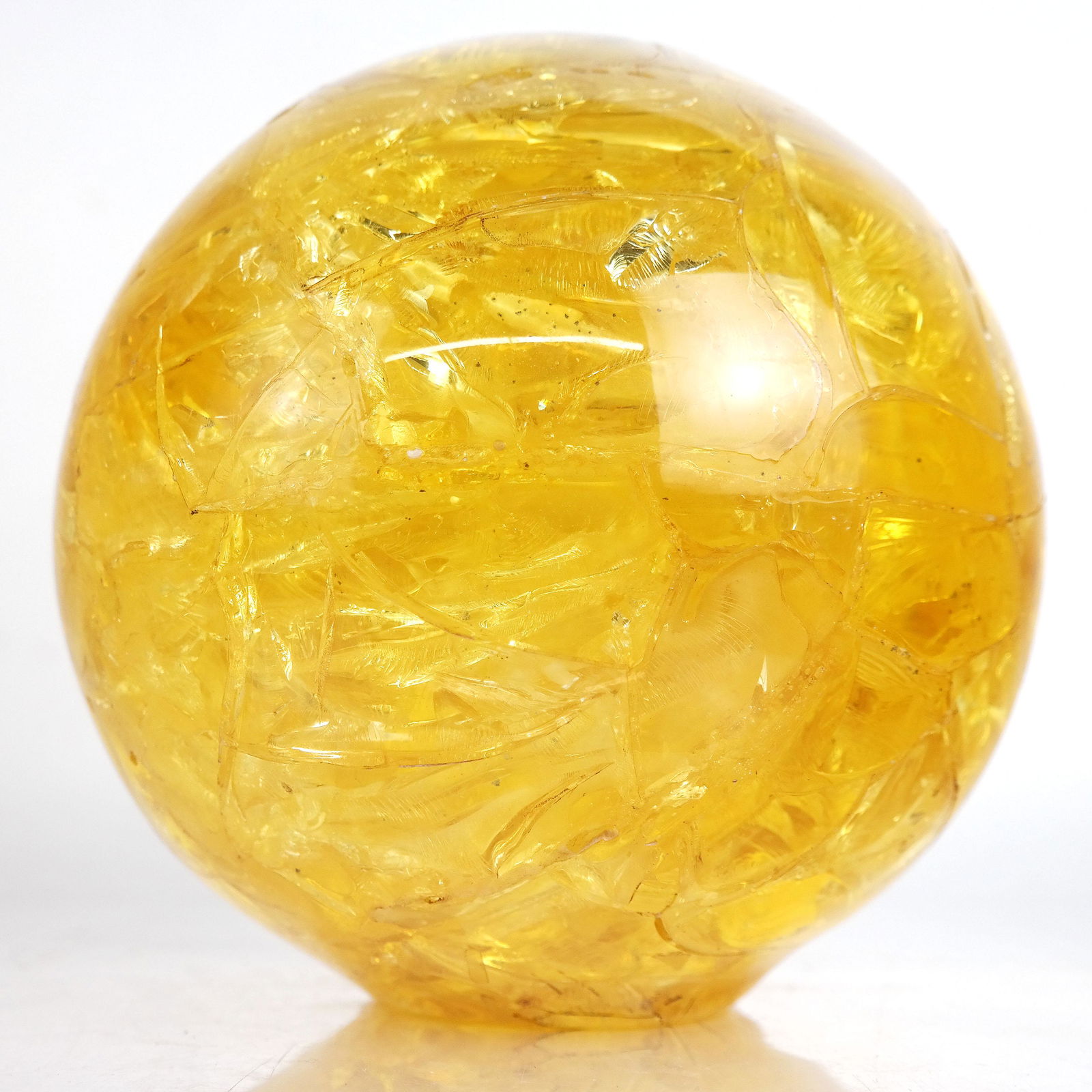 Mid Century Modern Amber Lucite Orb, Signed (1 of 12)