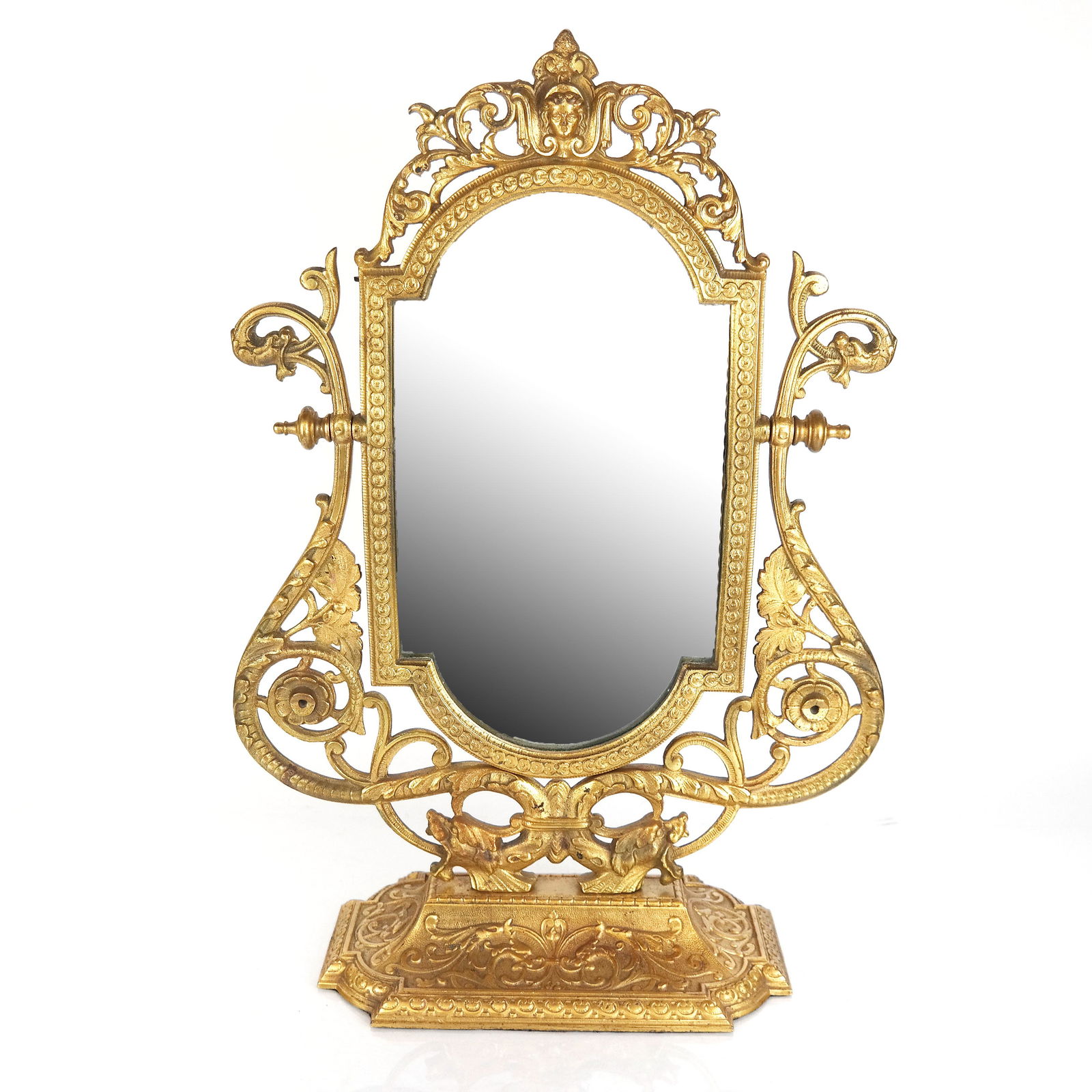 Renaissance-Style Gilt Metal Table Mirror (1 of 9)