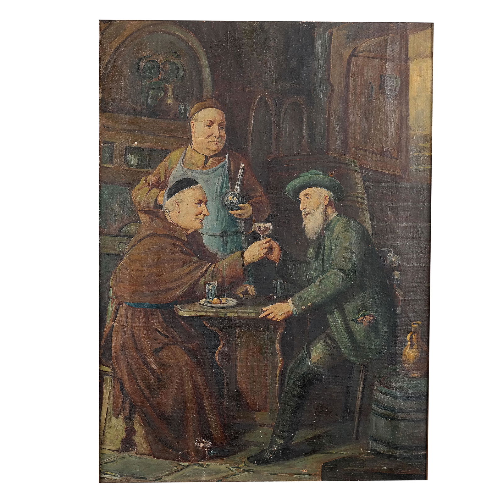 Oil Painting of a Gathering with a Monk (1 of 8)