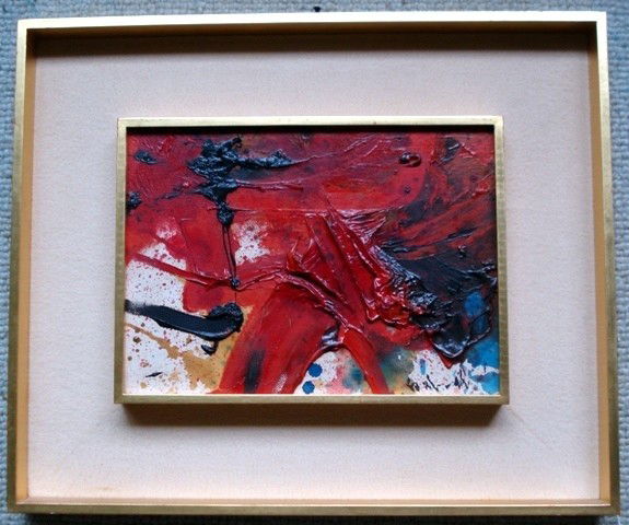 Kazuo Shiraga, Oil on Canvas from 11 East 86 St: Abstract Study Signed Kazuo Shiraga Size of Art: 13.5"L x 10"H
