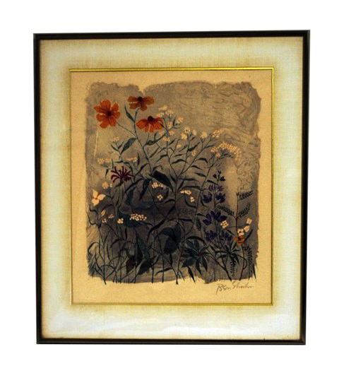 Ben Shahn 1898-1969 Lithograph: Original Lithograph "for the Sake of a Single Verse" From Portfolio #694. American. Good Condition. 16 1/2" x 19" Art / 22 1/4" x 25" Frame