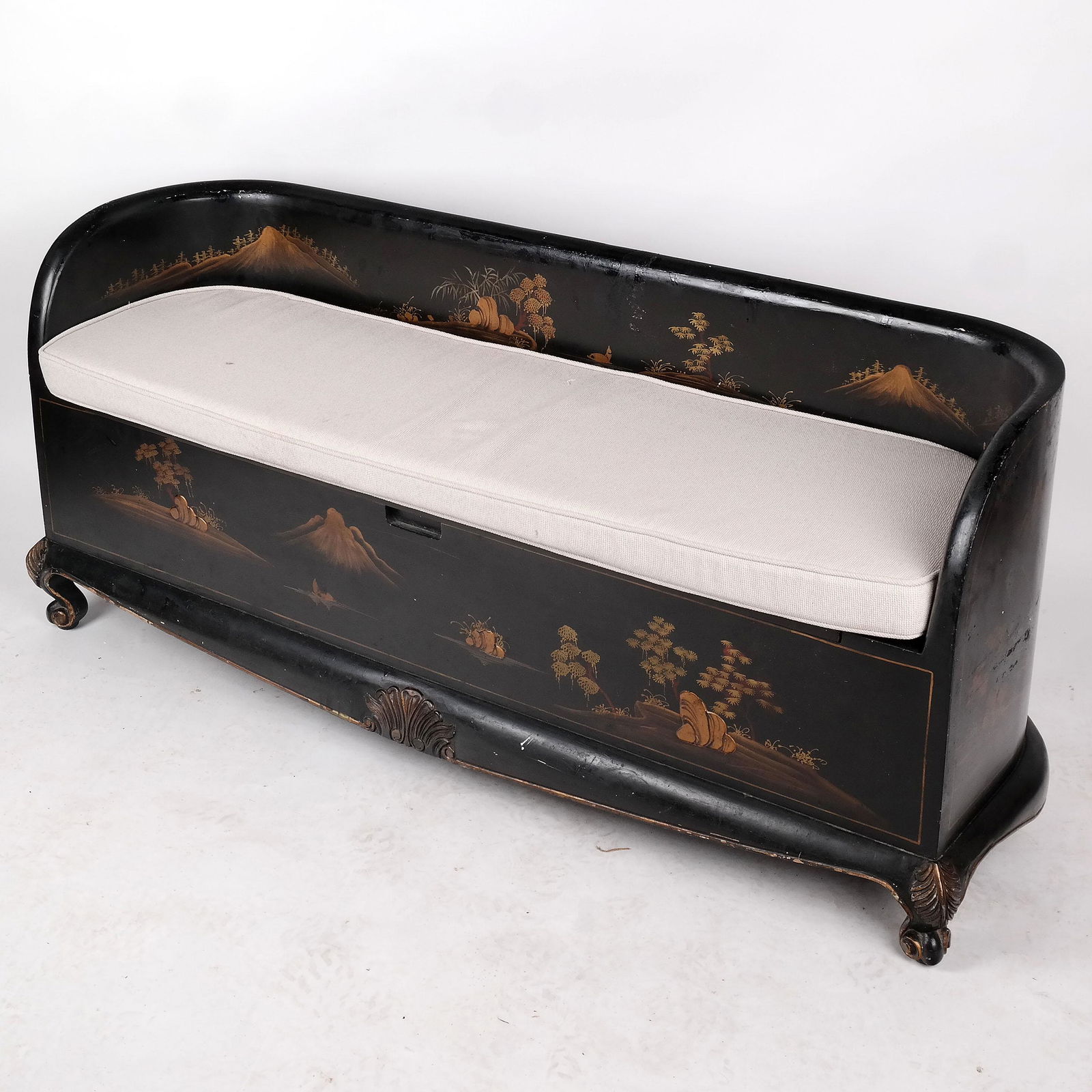 Chinoiserie Hinge Seat Bench (1 of 6)