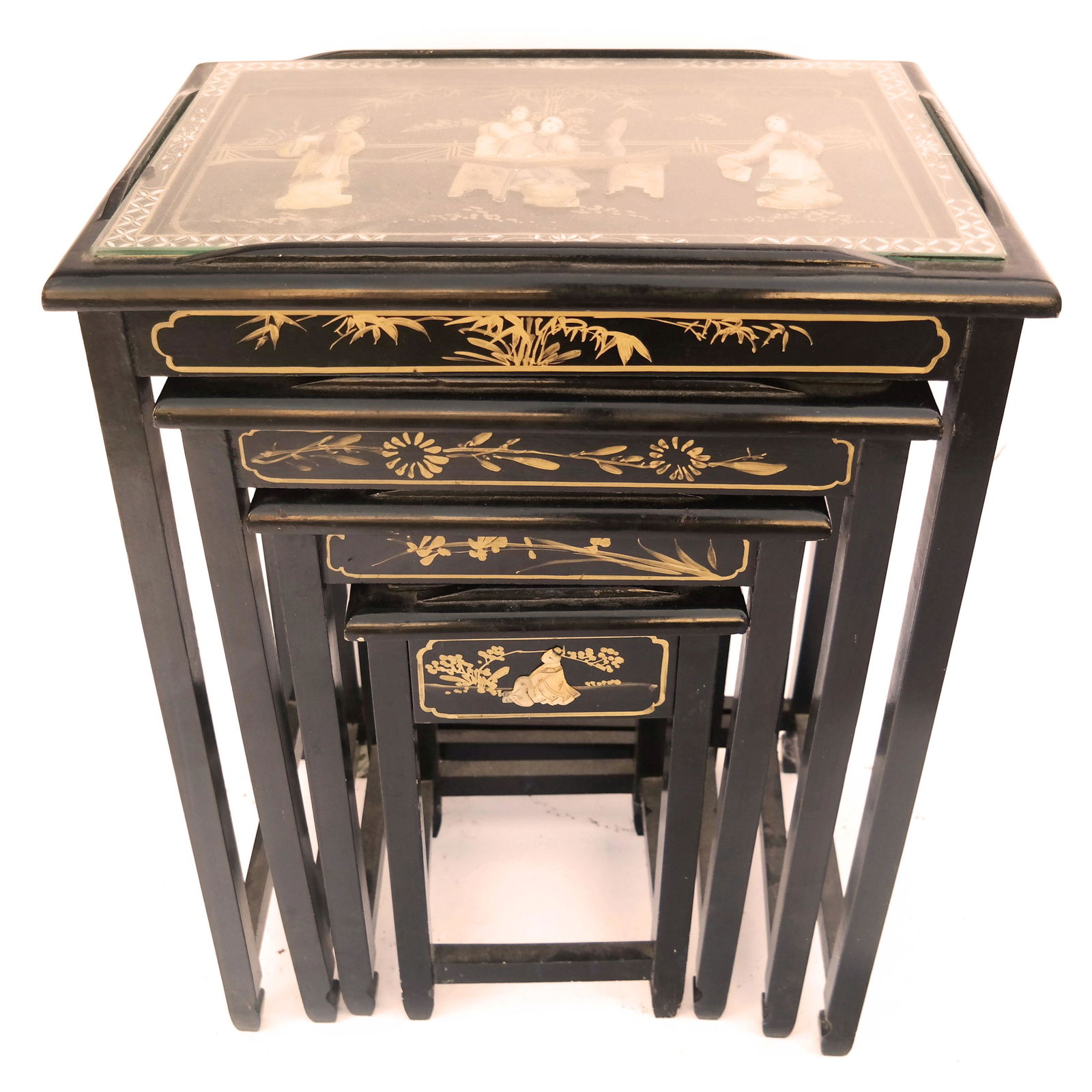 Nest of 4 Chinoiserie Tables (1 of 9)