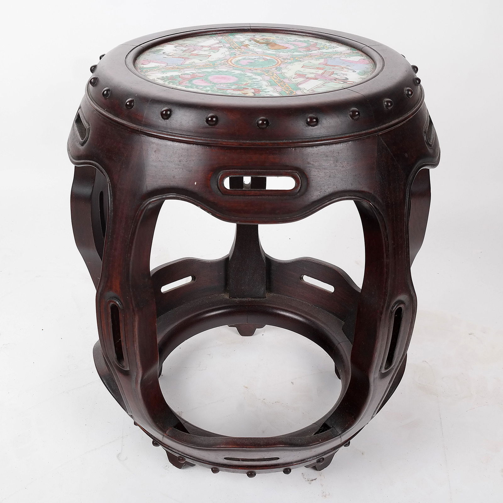 Carved Rosewood Chinese Taboret (1 of 8)