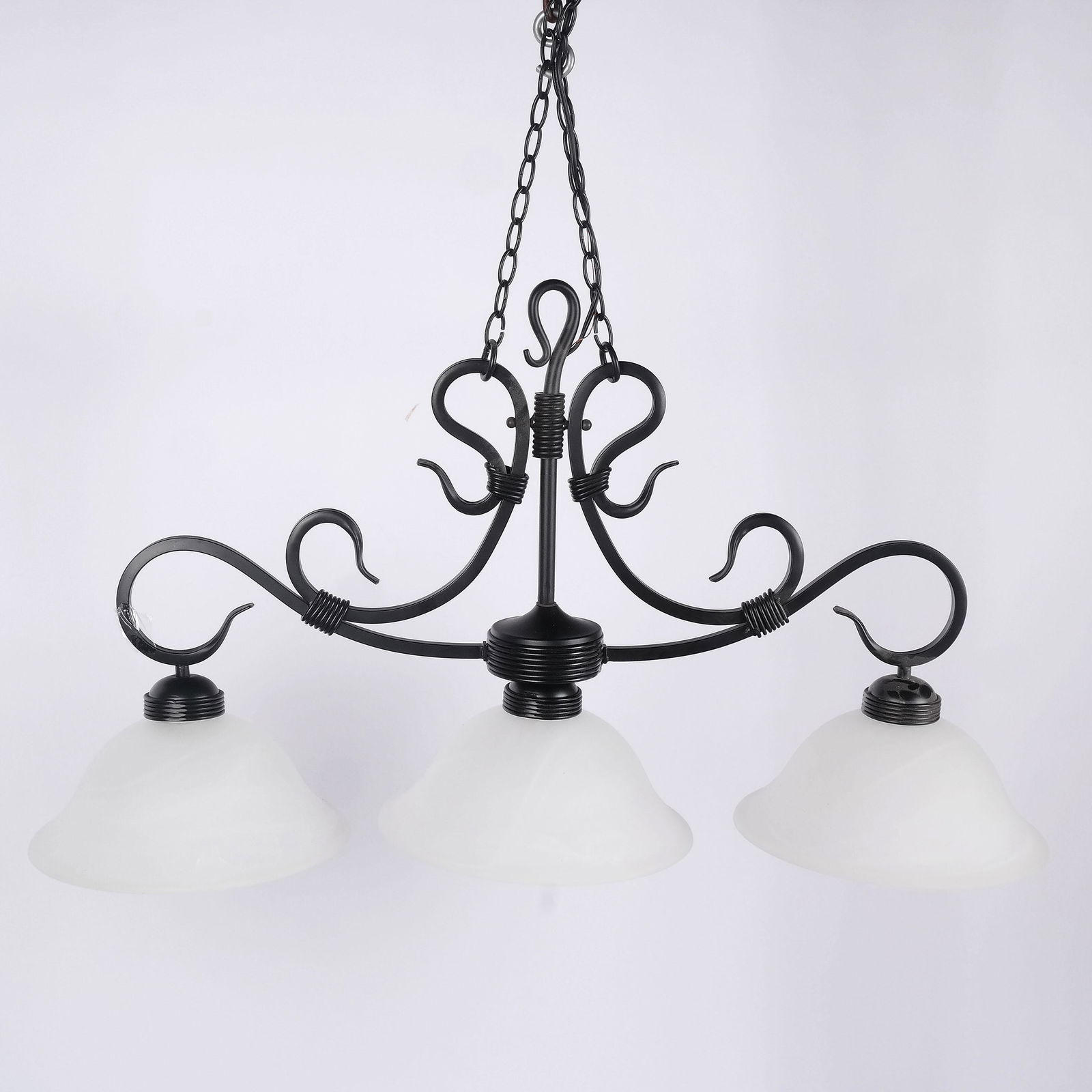 Contemporary Metal & Alabaster Chandelier (1 of 8)