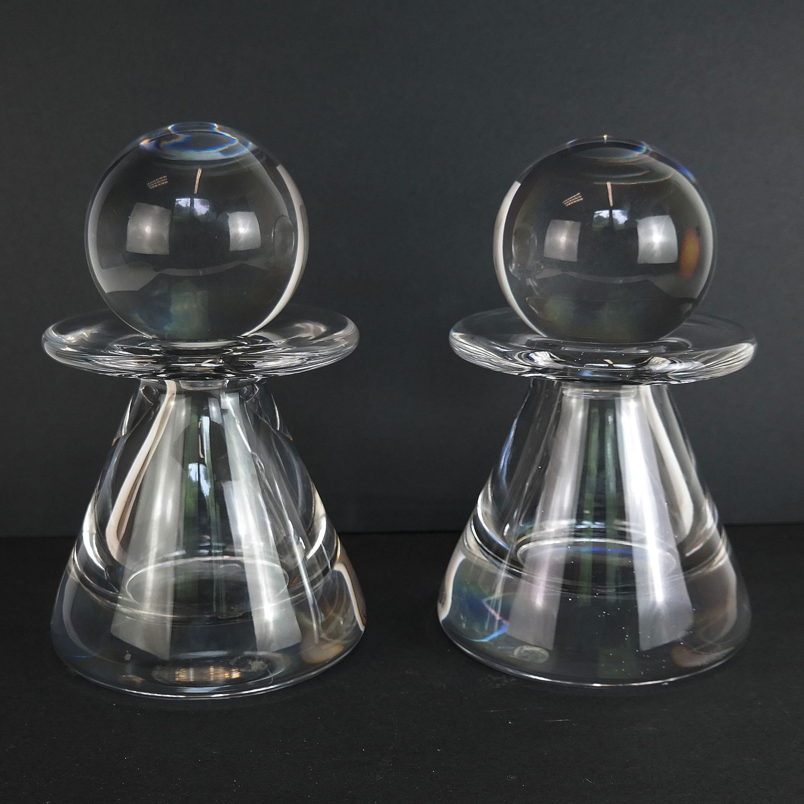 Pair of Val St. Lambert Clear Glass Decanters (1 of 9)