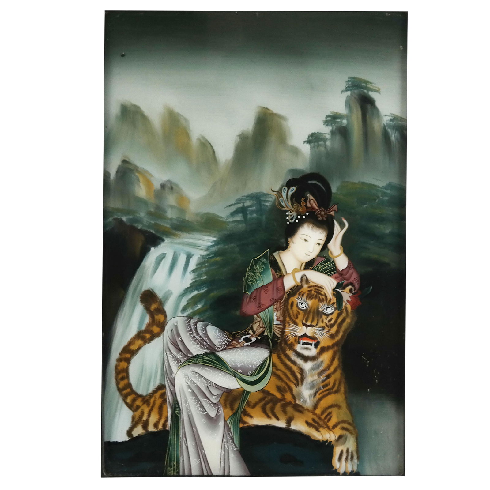 Chinese Reverse Painted Glass Panel (1 of 7)