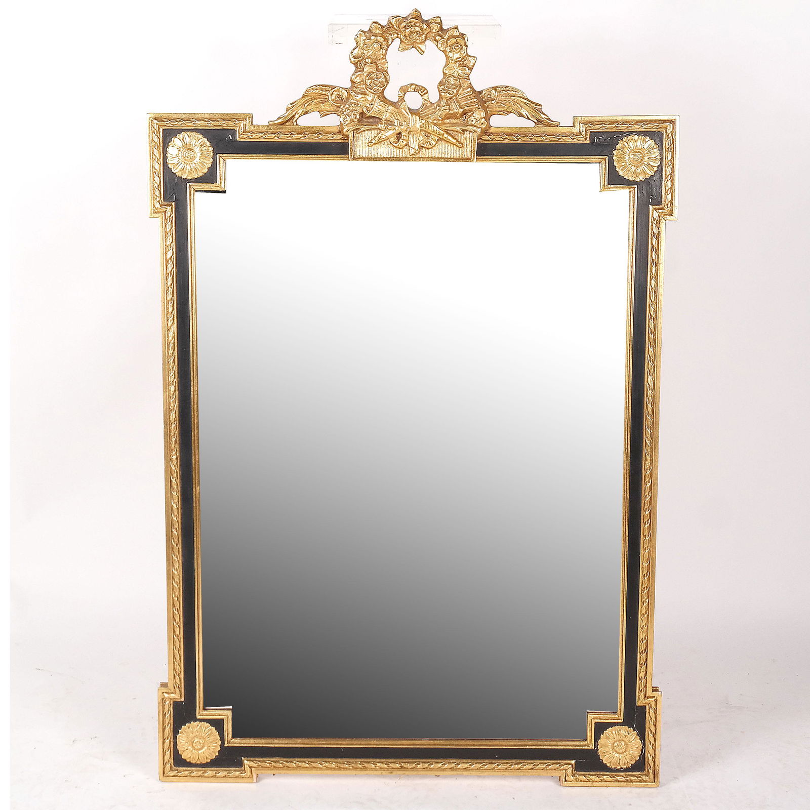Neoclassical-Style Parcel Ebonized Giltwood Mirror (1 of 8)