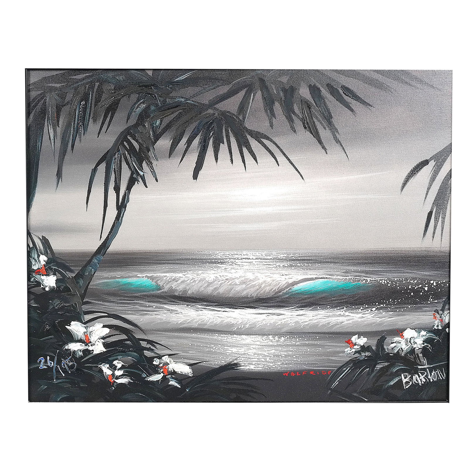 GARCIA & BARTON: "Dreams..." - Giclee on Canvas: Collaborative giclee on canvas by artists Walfrido Garcia and Steve Barton titled "Dreams of Yesteryear", edition of 220. Signed and dated. [Sight: 15 1/2" H x 19 3/4" W; Frame: 19" H x 23" W]. In ove